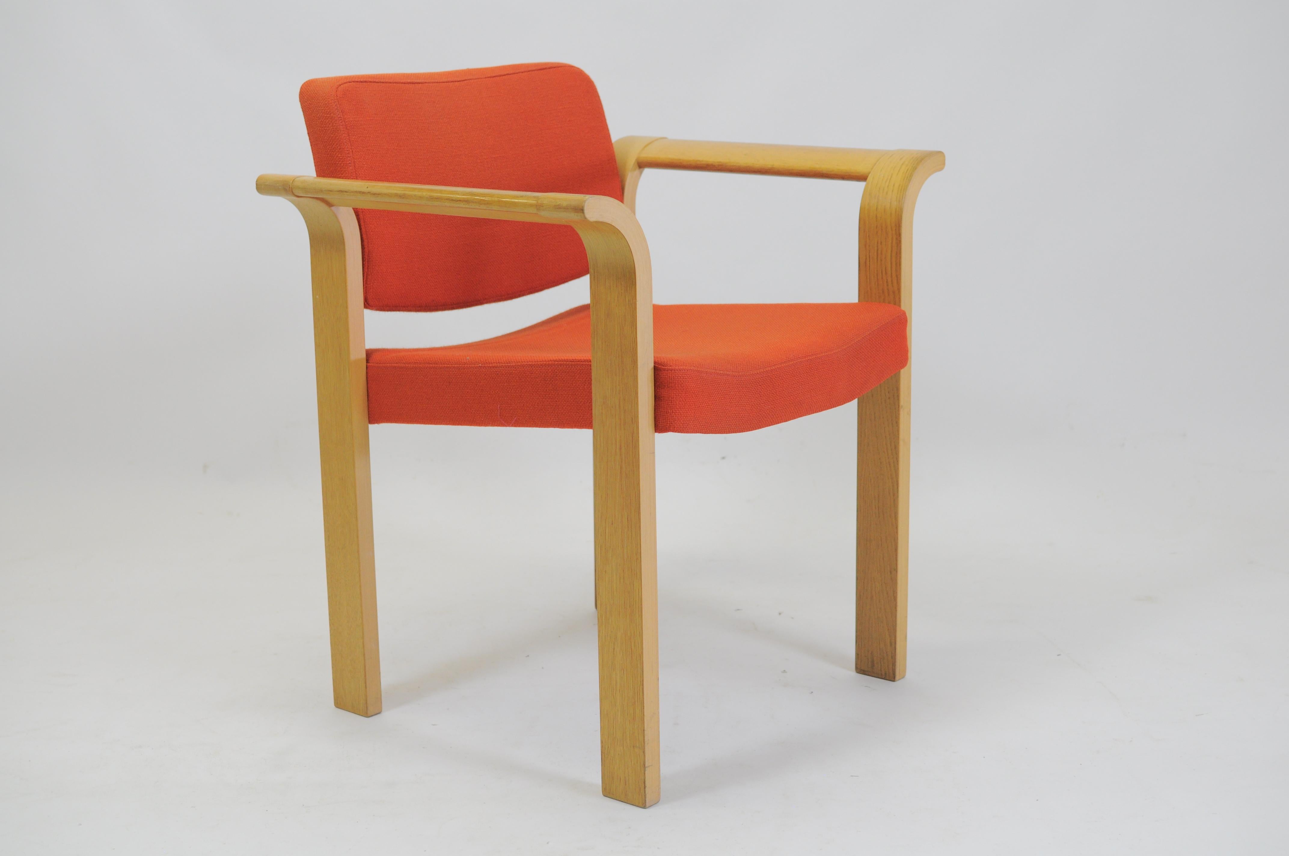 1970s Rud Thygesen and Johnny Sorensen Restored Conference Armchairs in Oak (Skandinavische Moderne) im Angebot