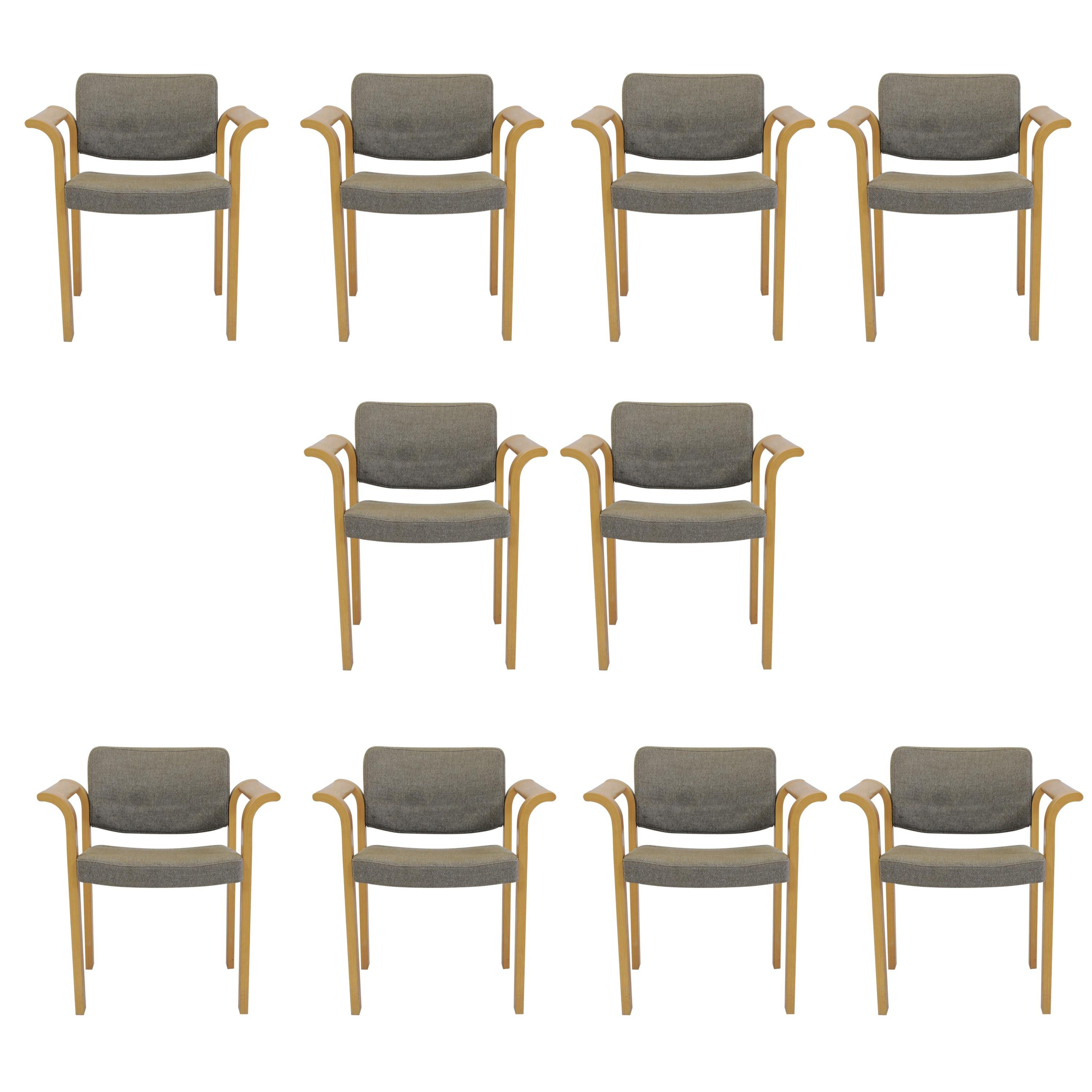 Ensemble de dix fauteuils rembourrés Rud Thygesen, Johnny Sorensen, Inc. des années 1970 en vente