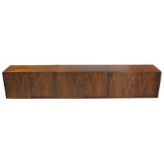 1970s Rud Thygesen, Johnny Sorensen Wall Hanging Floating Credenza Sideboard