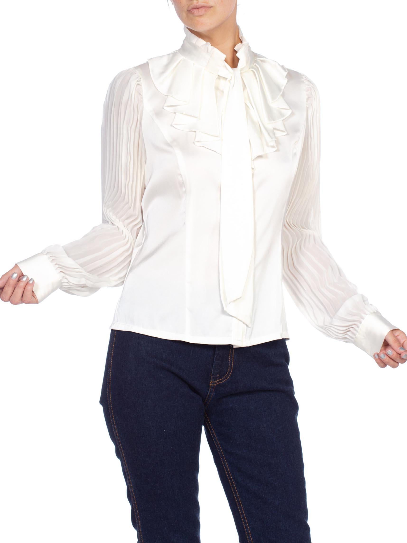 white polyester blouse