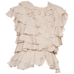 1970
s Ruffled Chiffon Blouse
