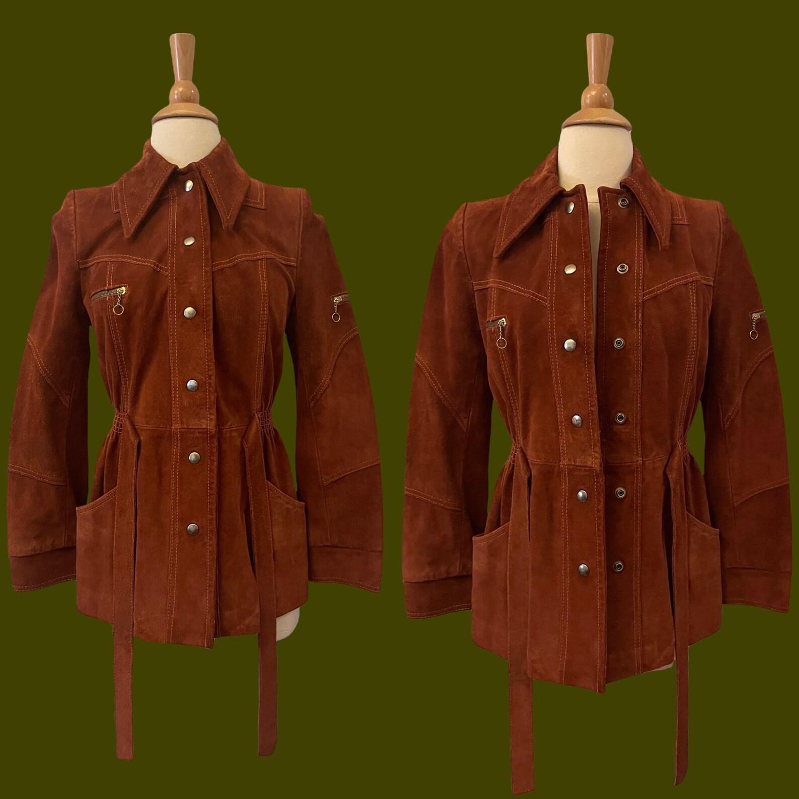 1970s Rust Brown Suede Jacket For Sale 4