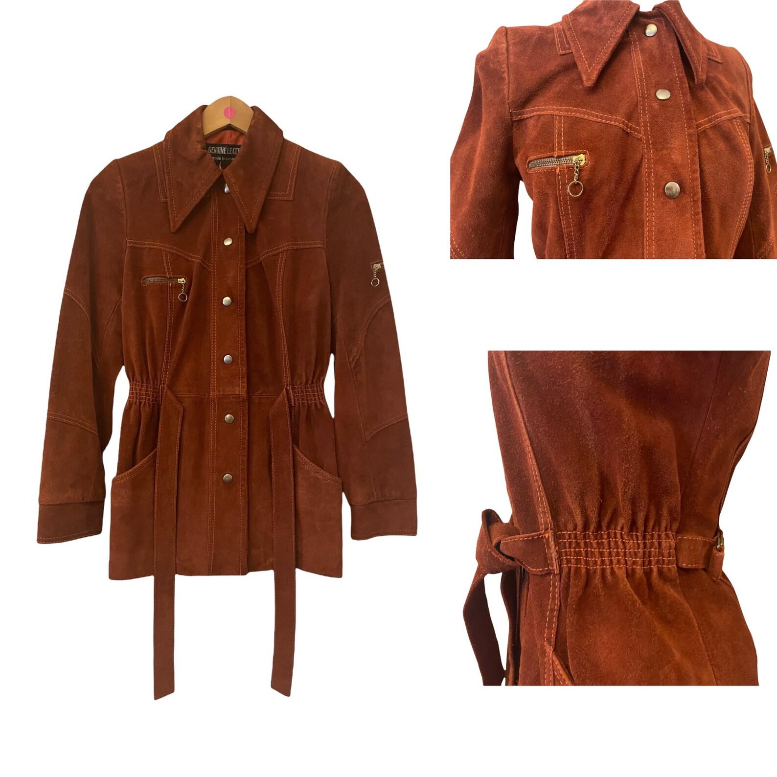 Rust Brown Suede Jacket, Circa 1970s For Sale 5
