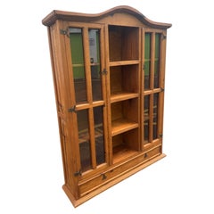 1970s Rustic Mexican Arch Glass Bookcase