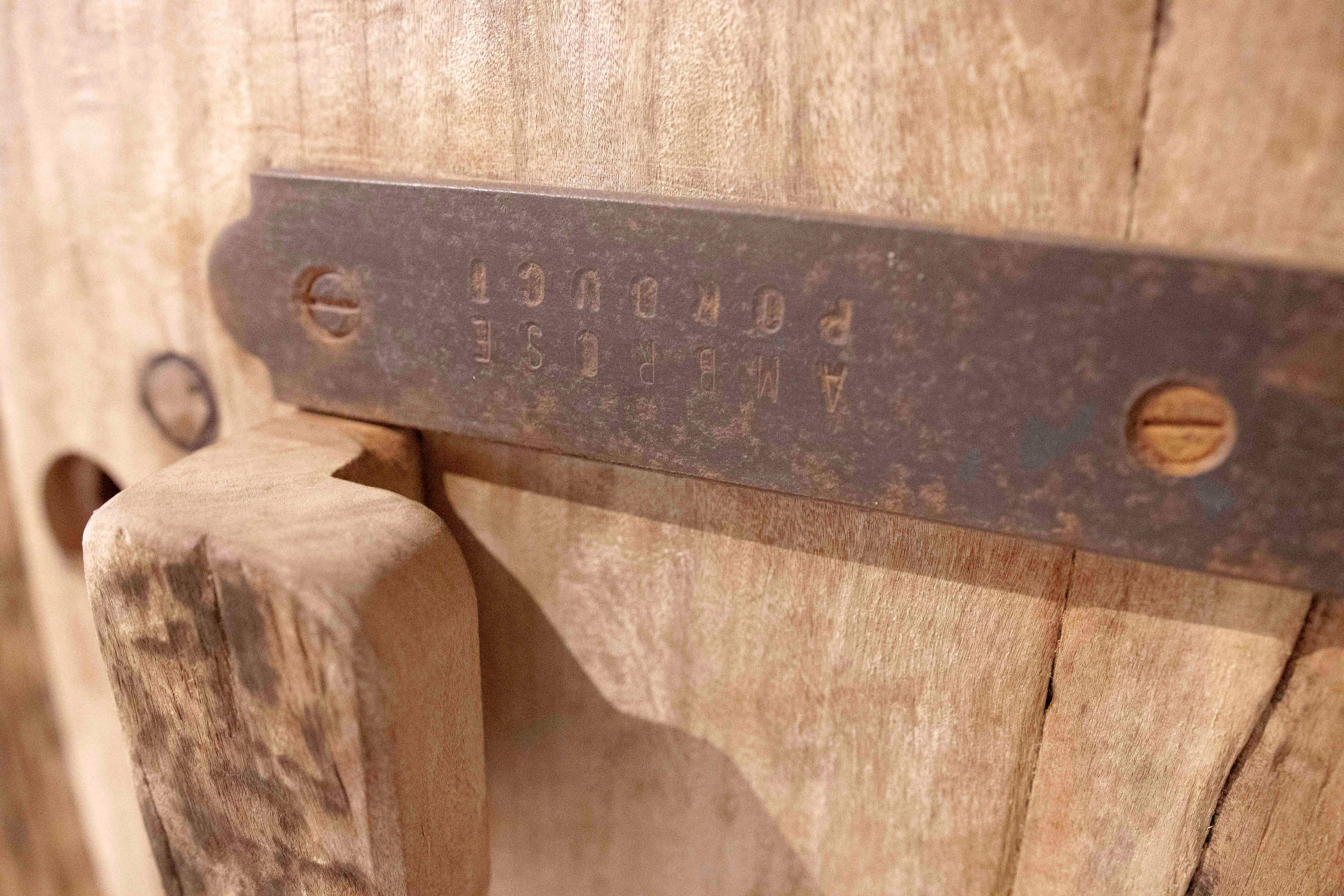 1970s Rustic Solid Wood Brutalist Style Sideboard with Antique Hardware 5