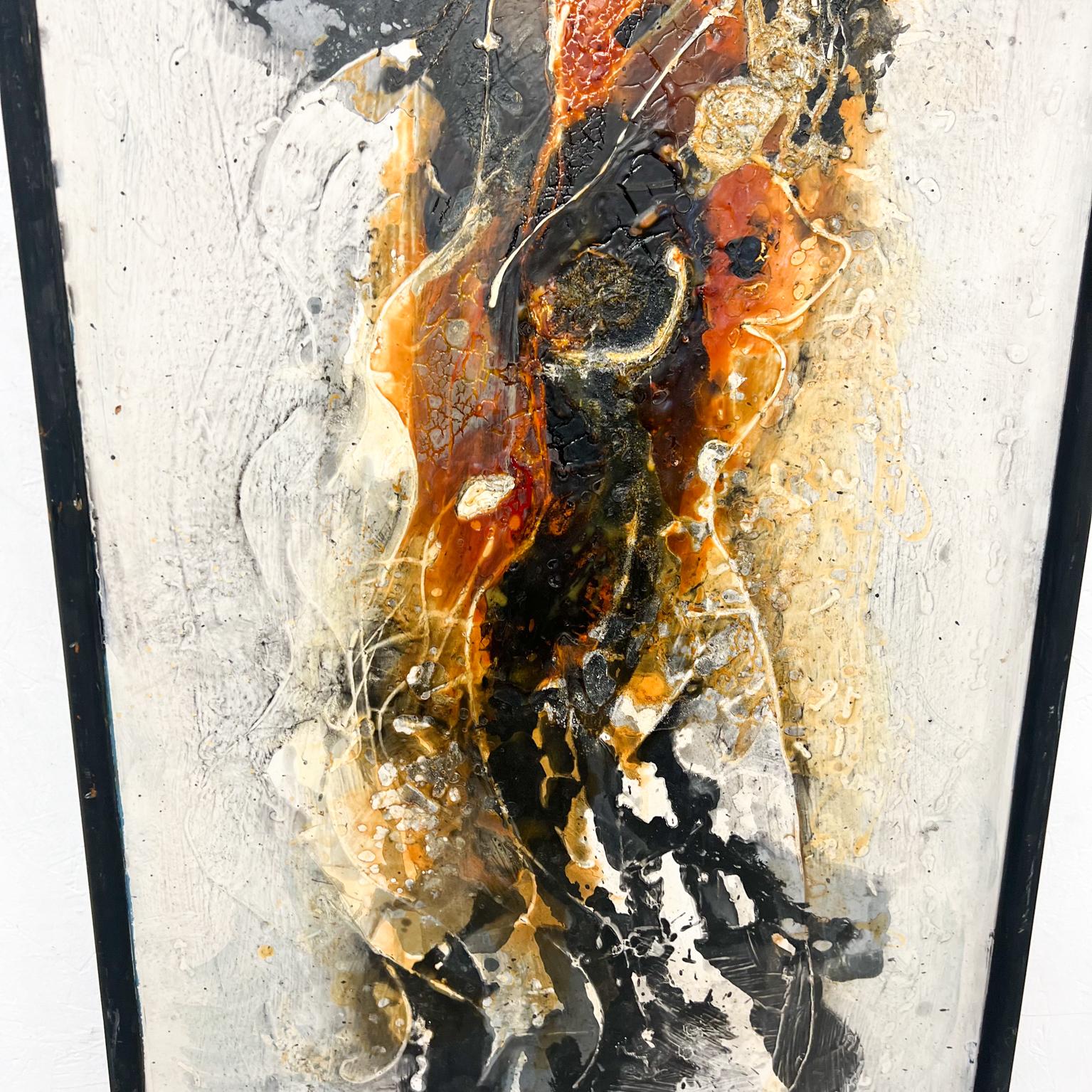 1970s S. Villerias Modern Painting Abstract Expression Acrylic Artwork In Good Condition In Chula Vista, CA