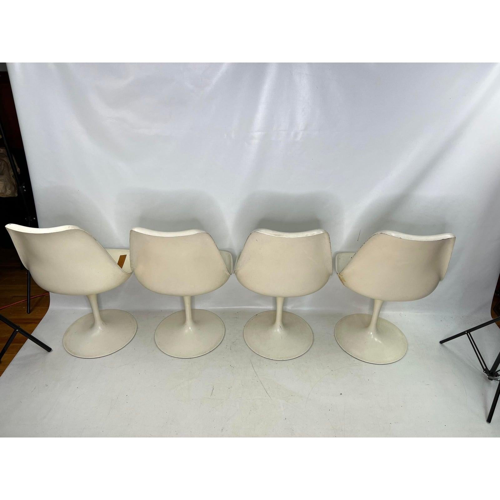 saarinen Tulip-Stühle von Knoll aus den 1970er Jahren, 4 Stück.