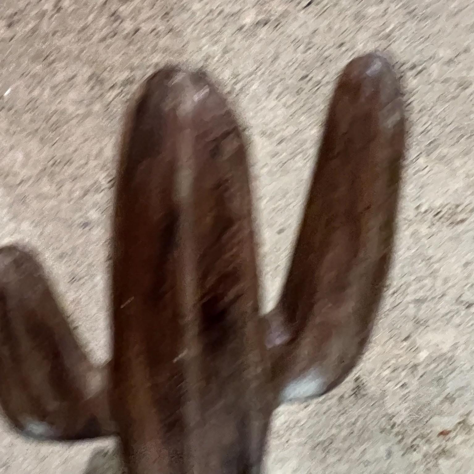 Mexican 1970s Saguaro Cactus Tree Sculpture Exquisite Hand Carved Wood Mexico