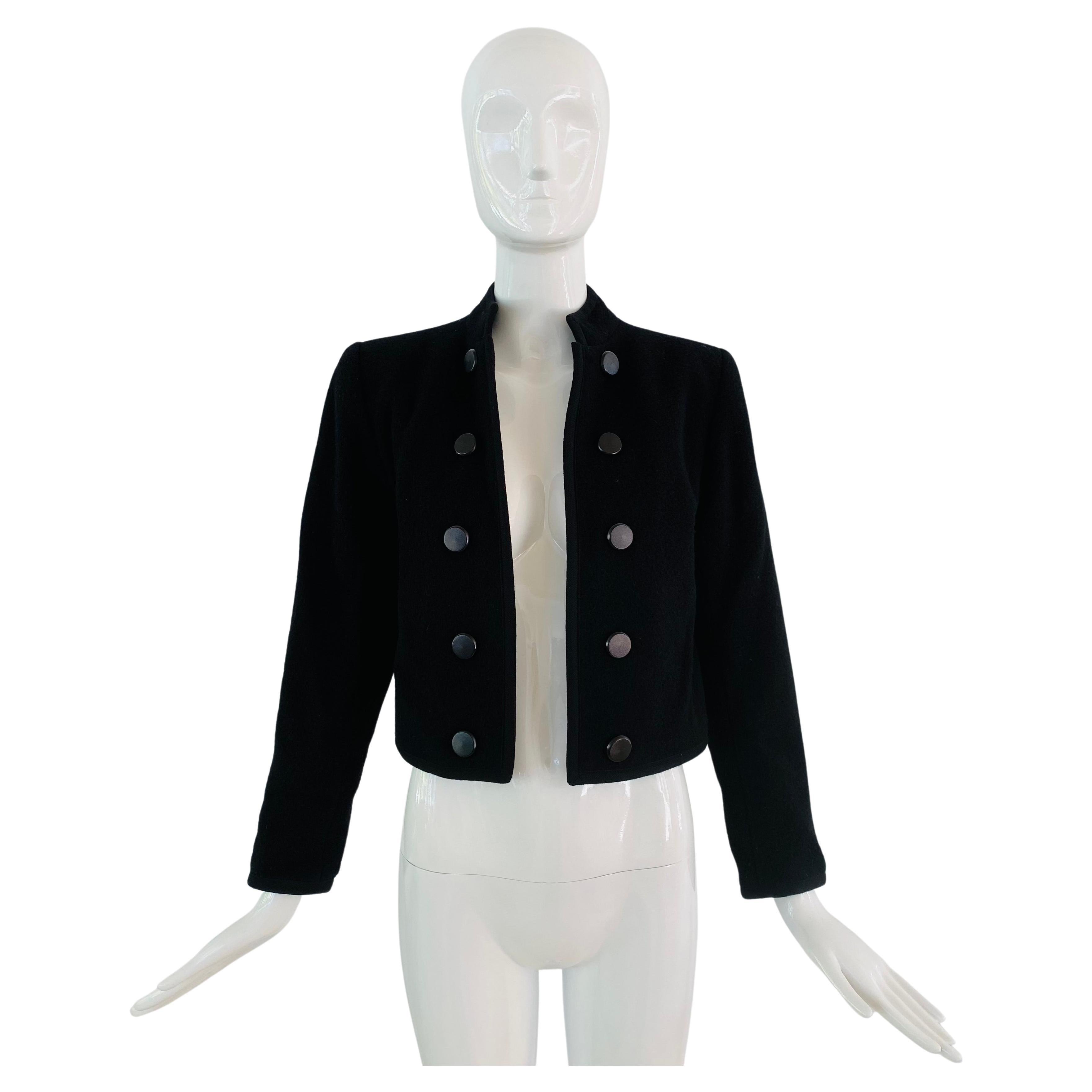 1970s Saint Laurent Rive Gauche Russian Wool Cropped Jacket