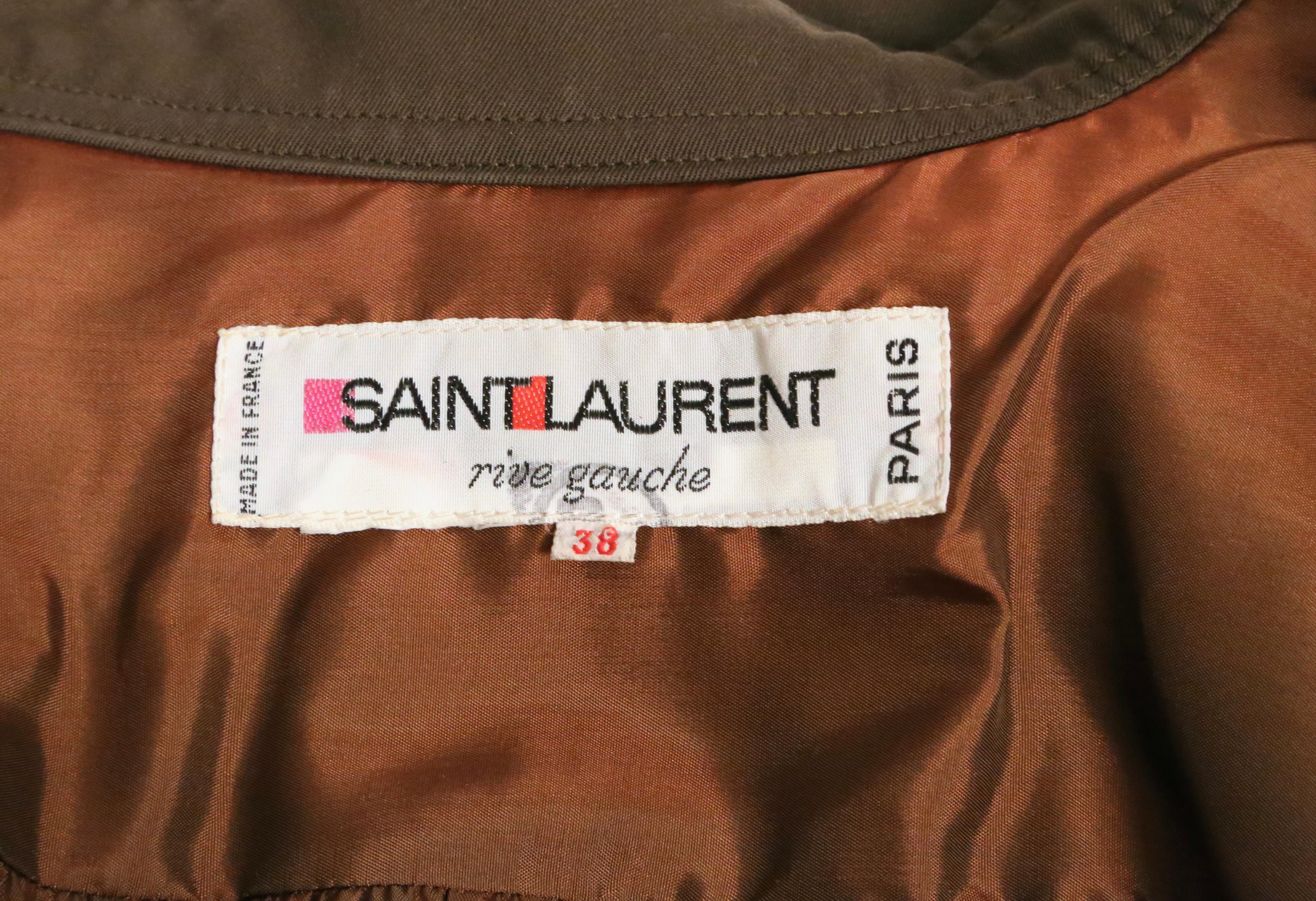 1970's SAINT LAURENT wool gabardine jacket with patch pockets & shoulder pleats 2