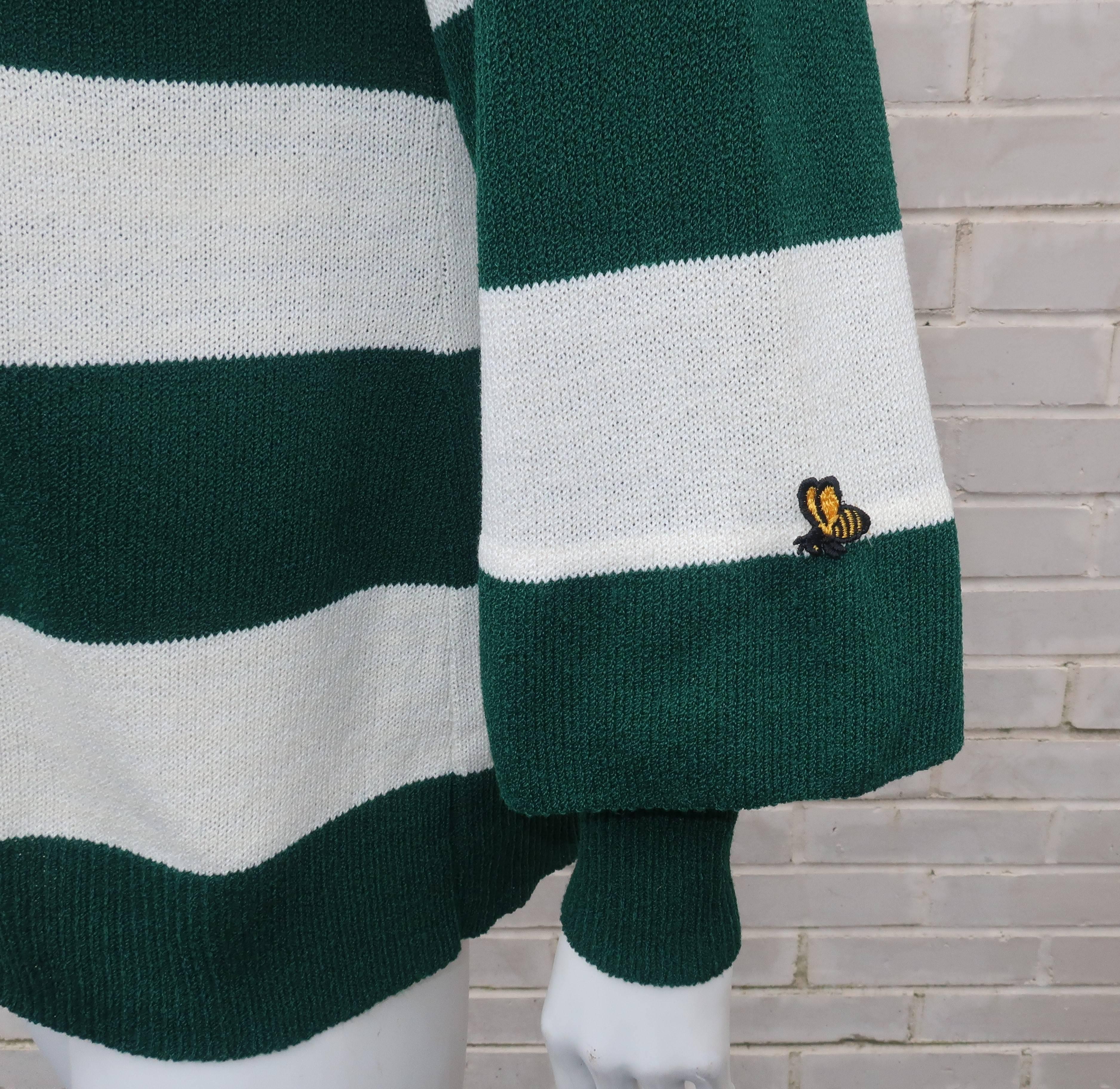 green and white striped sweater