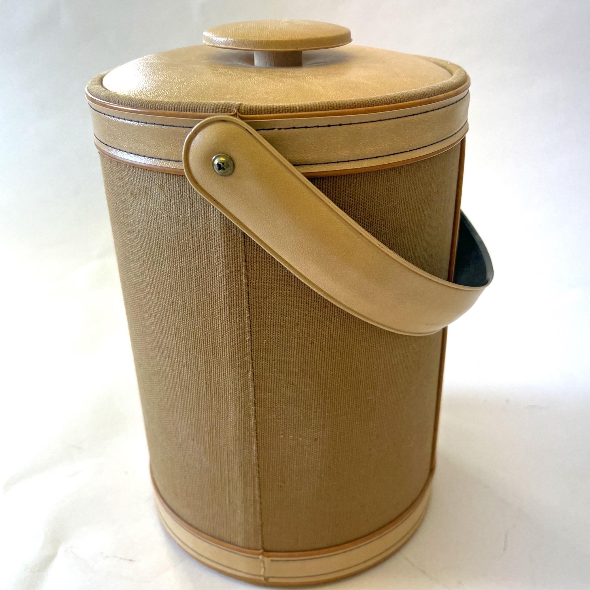 Leather 1970’s Saks Fifth Avenue Ice Bucket For Sale