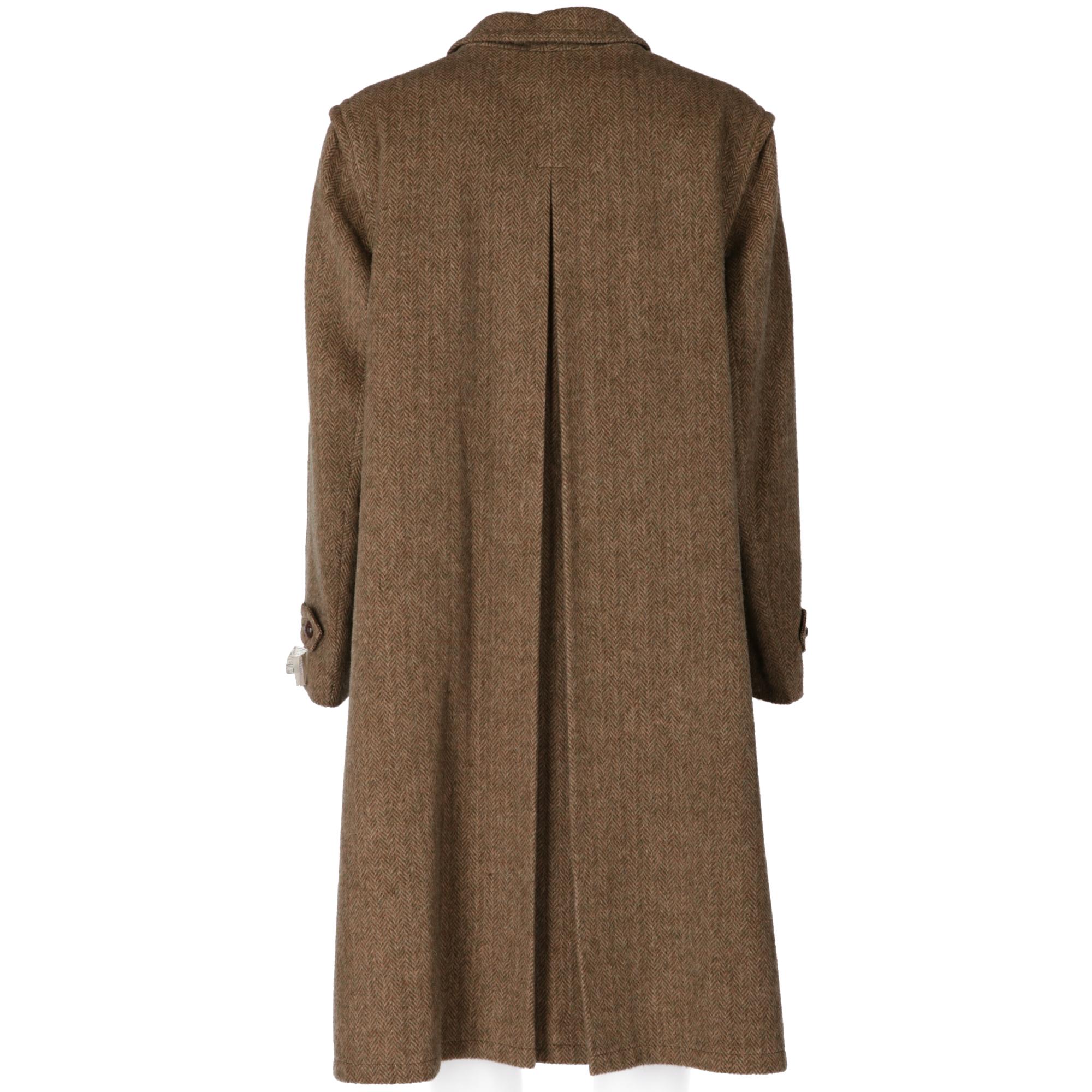 1970s Salko Loden Brown Herringbone Wool Coat In Excellent Condition In Lugo (RA), IT
