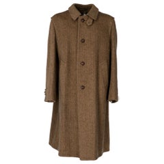 Vintage 1970s Salko Loden Brown Herringbone Wool Coat