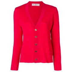 Salvatore Ferragamo Rote Strickjacke aus den 1970er Jahren
