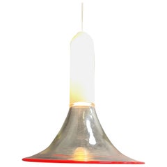 Lampada da soffitto in vetro di Murano "Samanta" Roberto Pamio Leucos, design italiano, anni 
70