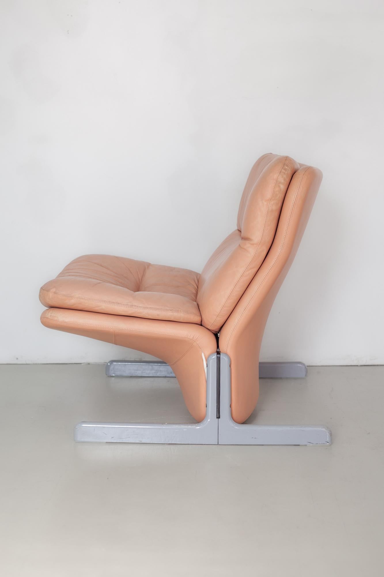1970s Sandwich Chair with Ottoman by Ammannati & Vitelli for Brunati In Good Condition In Brooklyn, NY