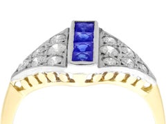 1970s Sapphire and Diamond Yellow Gold Cocktail Ring