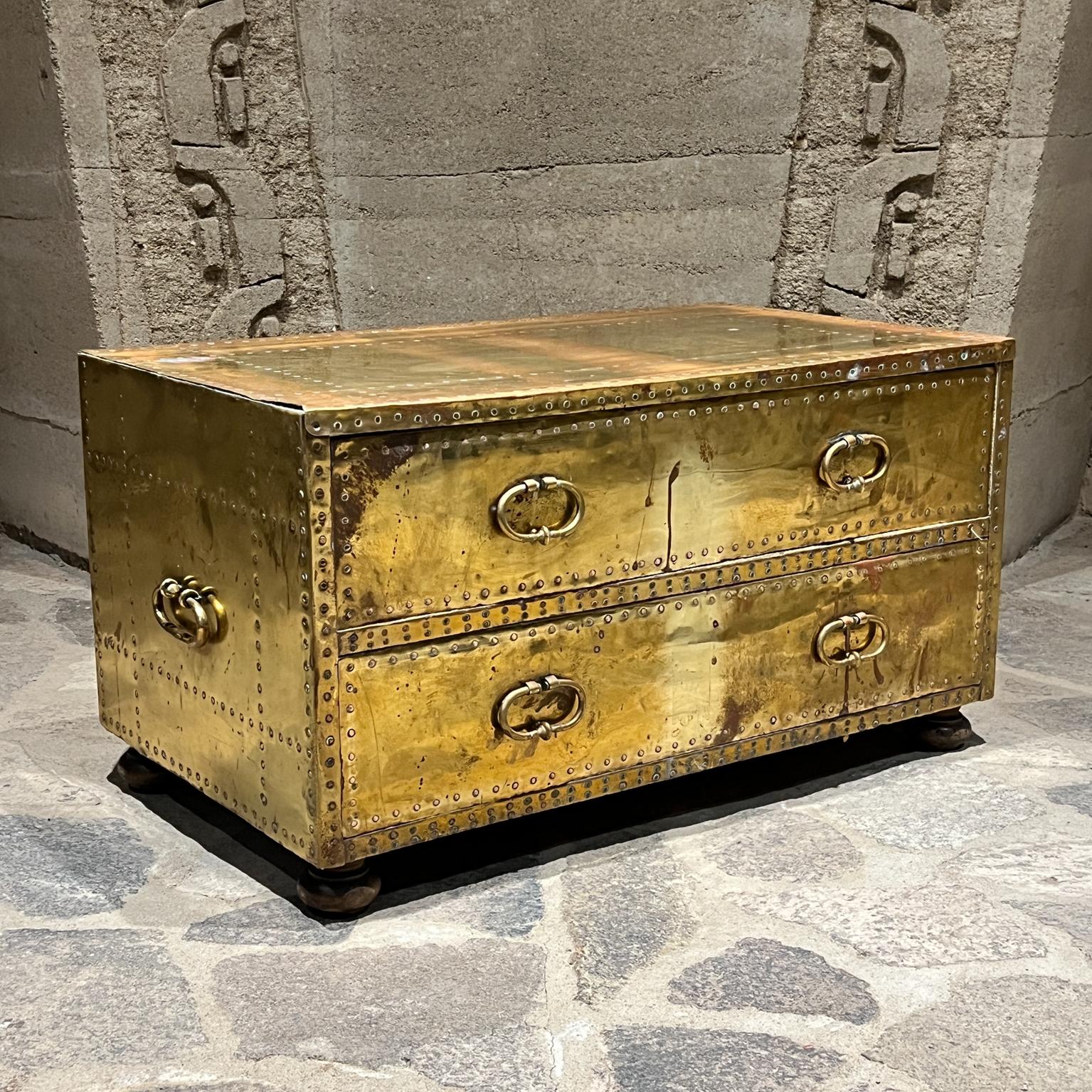 Mid-Century Modern 1970s Sarreid Ltd Brass Chest of Drawers Spain For Sale