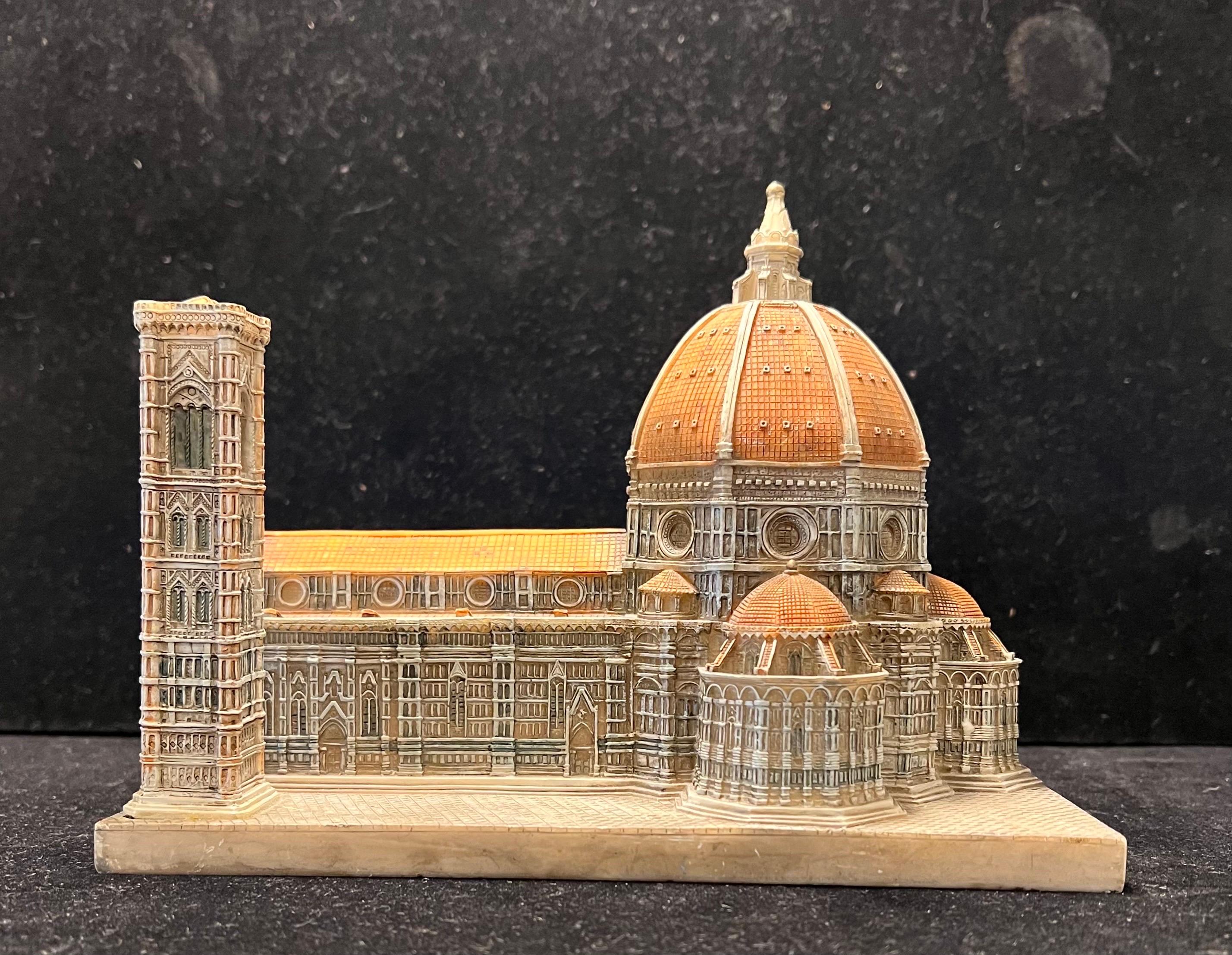 A beautiful small-scale model of the Italian Duomo de Firenze, Florence Italy, circa 1970's made in resin nice and well-done sculpture.