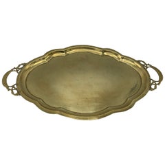 1970s Scalloped Brass Tray