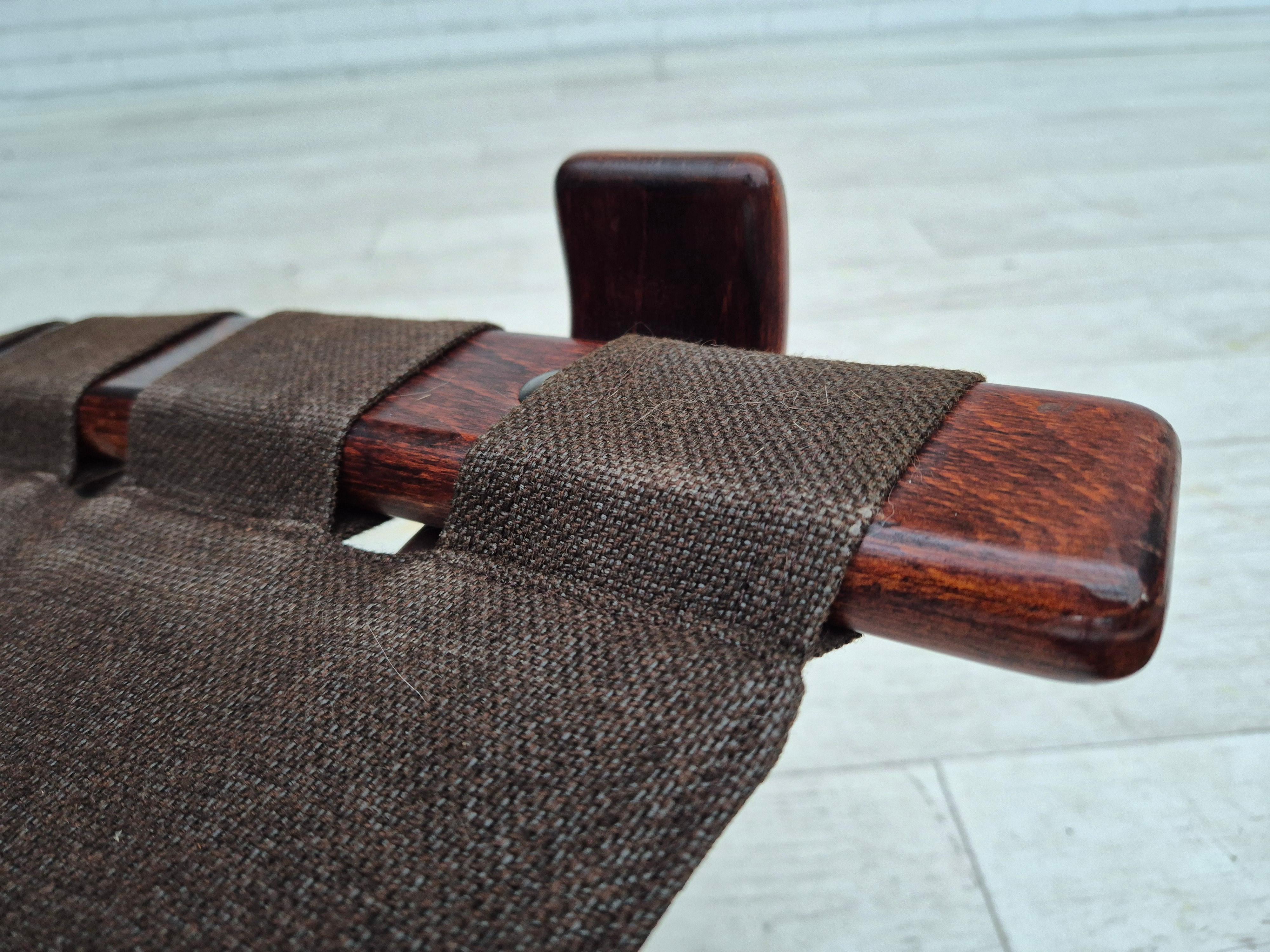 1970s, Scandinavian armchair, original condition, furniture leather, bent wood. For Sale 9