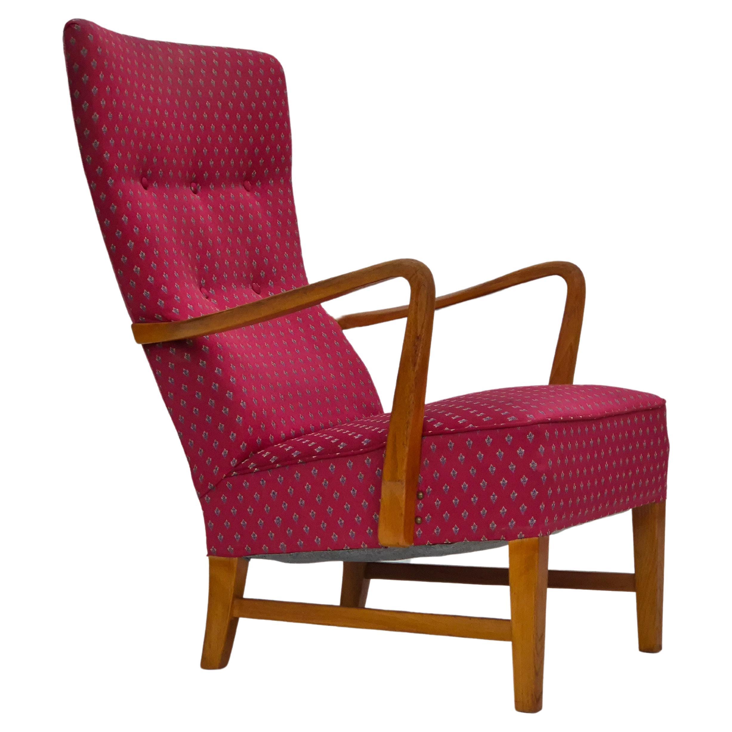 1970s, Scandinavian chair, original very good condition, ash wood. For Sale