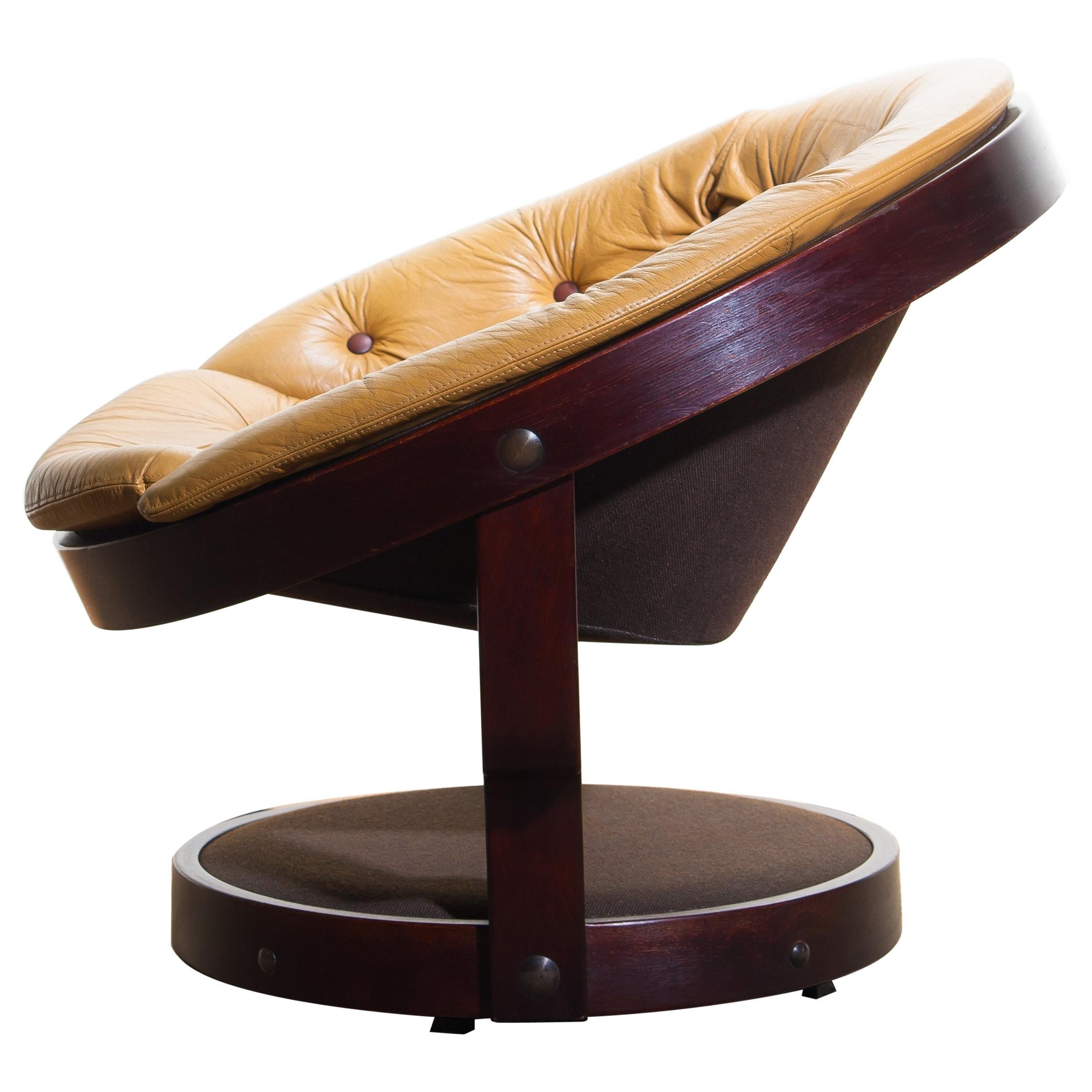 camel leather swivel chair