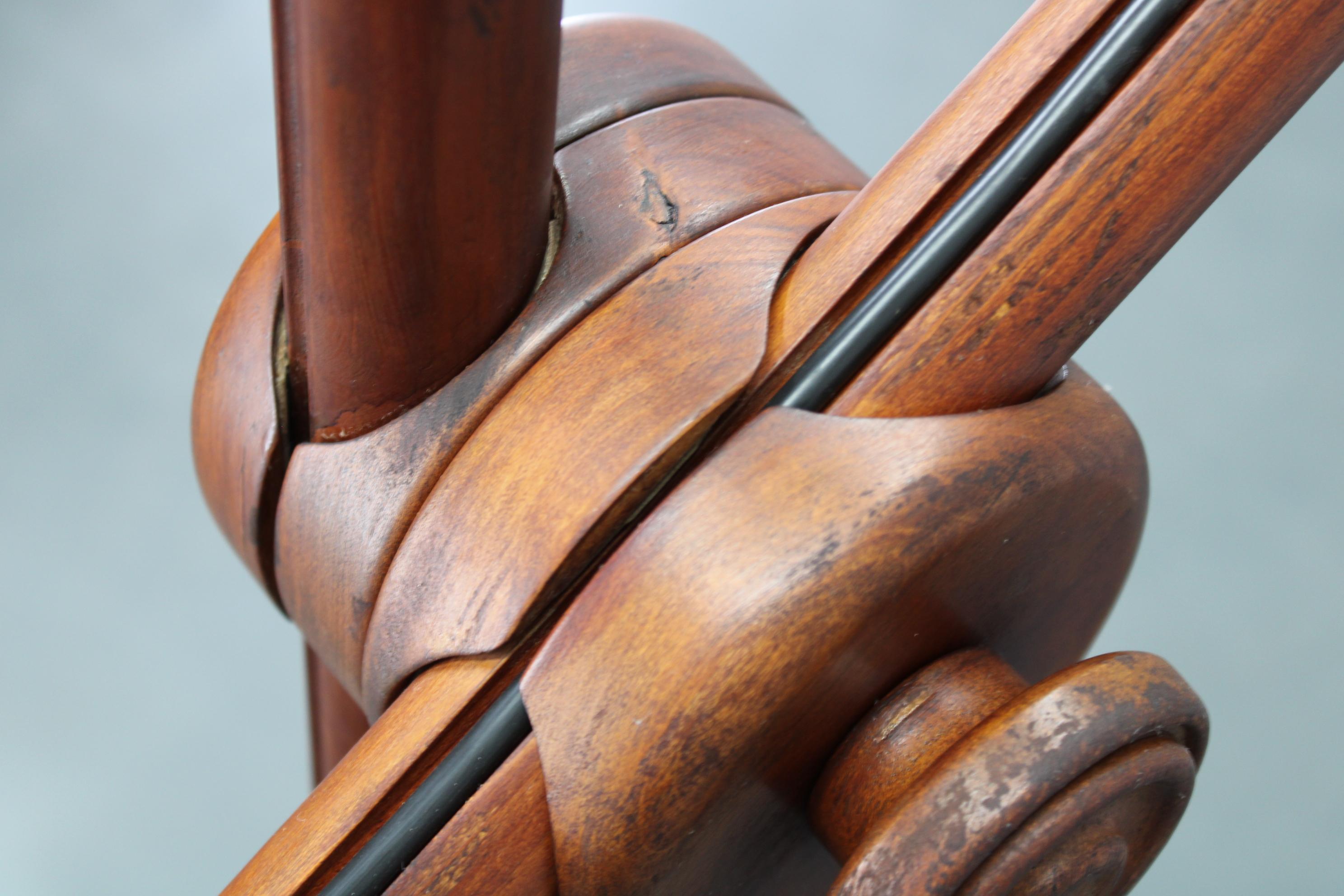 1970s Scandinavian Counterbalance Pine Floor Lamp, New Paper Shade For Sale 3