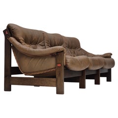 1970s, Scandinavian design, 3 seater sofa in safari style, original condition.