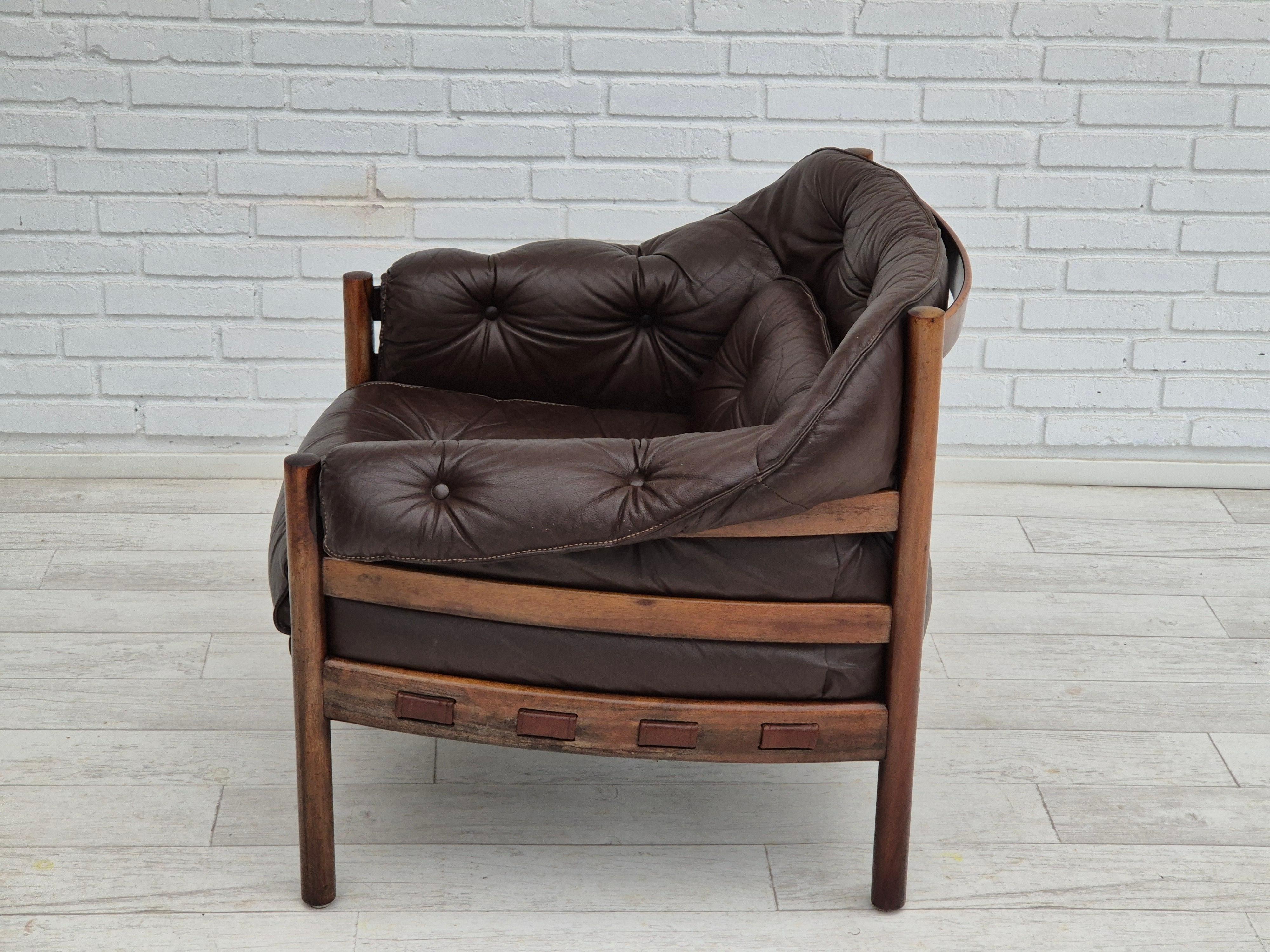 1970s, Scandinavian design by Arne Norell, lounge chair, original condition. For Sale 5
