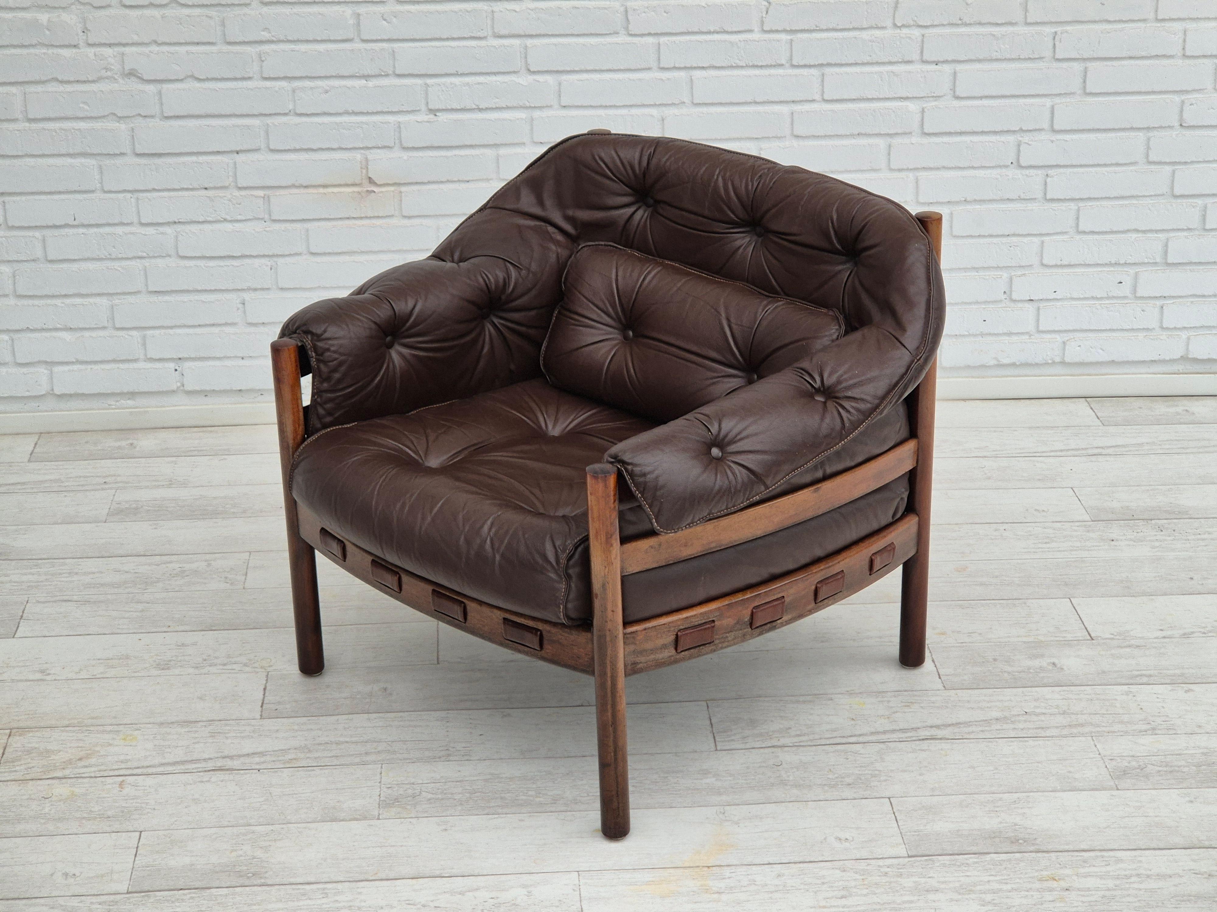 1970, design scandinave d'Arne Norell, chaise longue, état d'origine. en vente 7