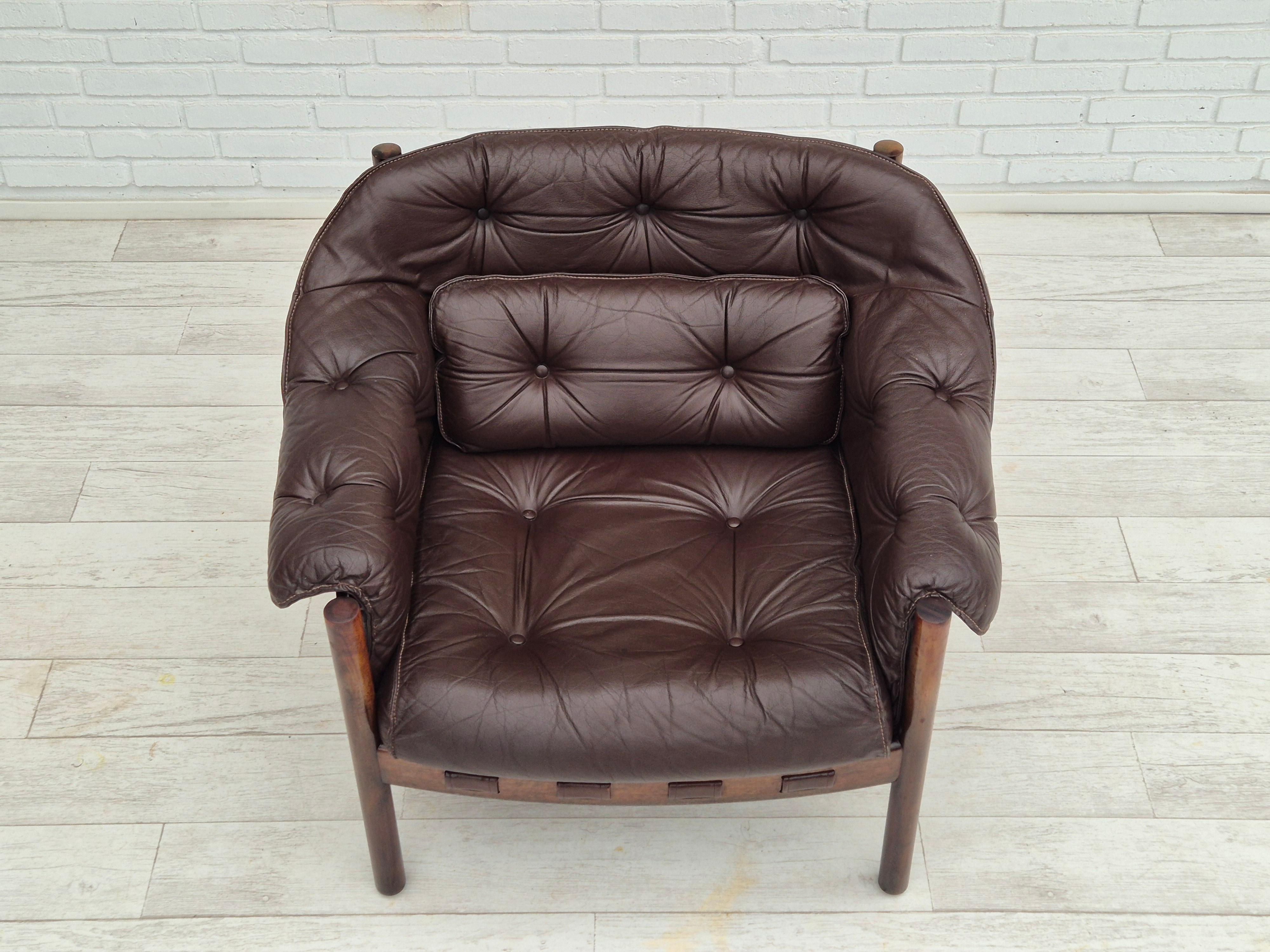 Scandinavian Modern 1970s, Scandinavian design by Arne Norell, lounge chair, original condition. For Sale