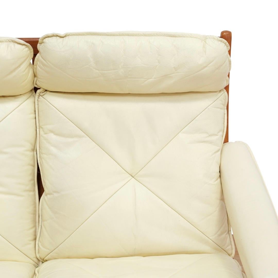 1970s Scandinavian Design Leather Sofa Set by Soda Galvano for Lied Mobler en vente 12