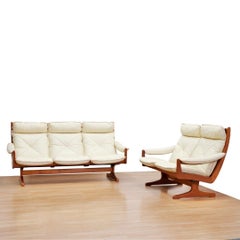 1970er Jahre Skandinavisches Design Ledersofa-Set von Soda Galvano für AM Mobler
