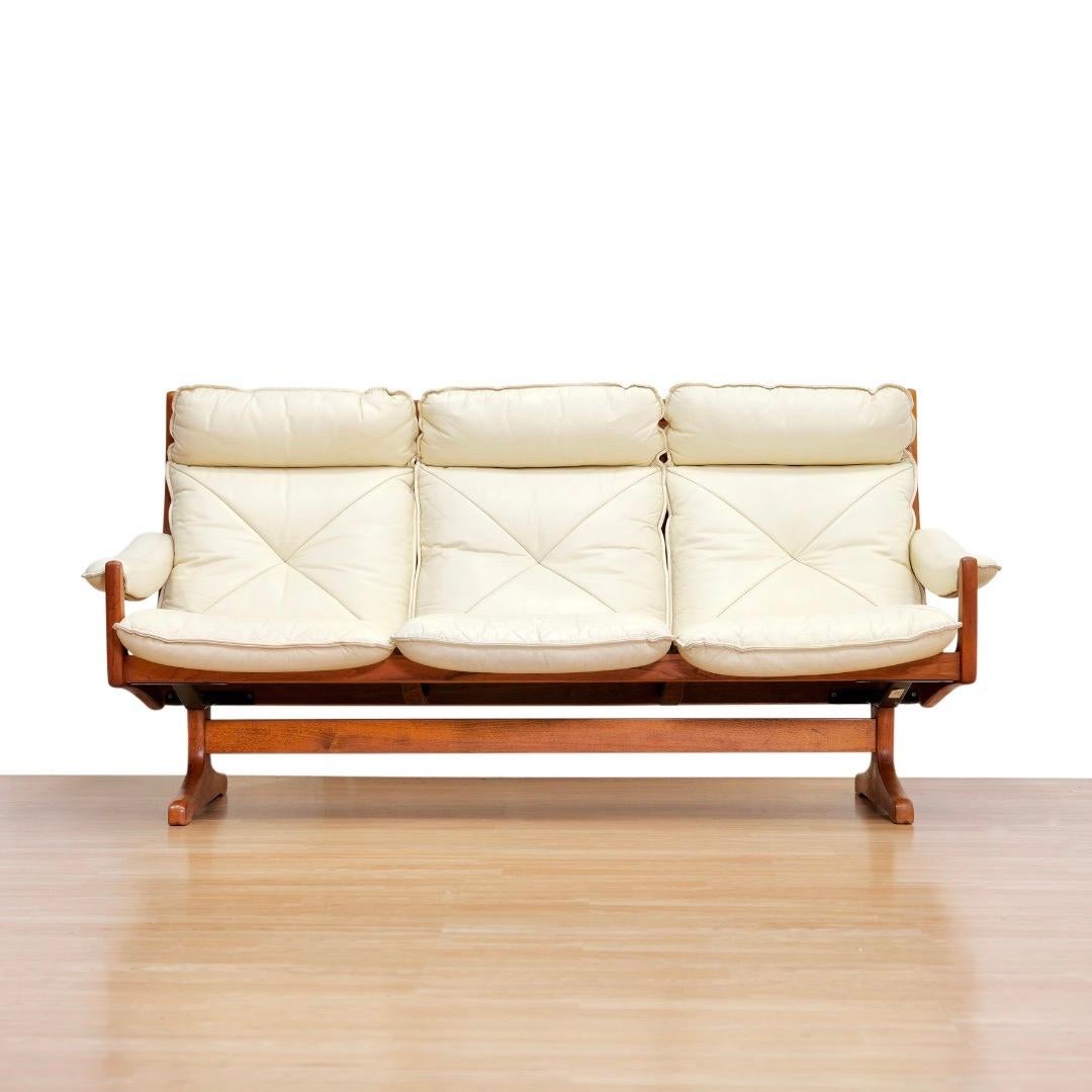 Norvégien 1970s Scandinavian Design Leather Sofa Set by Soda Galvano for Lied Mobler en vente