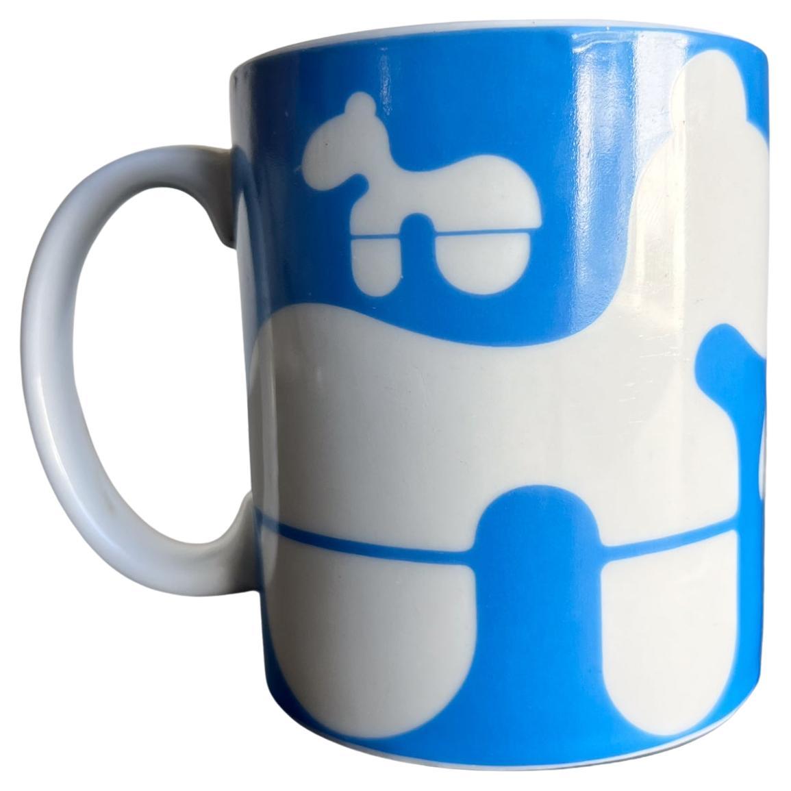 Mid-Century Modern 1970s Eero Aarnio Blue Pony Coffee Mug Finland