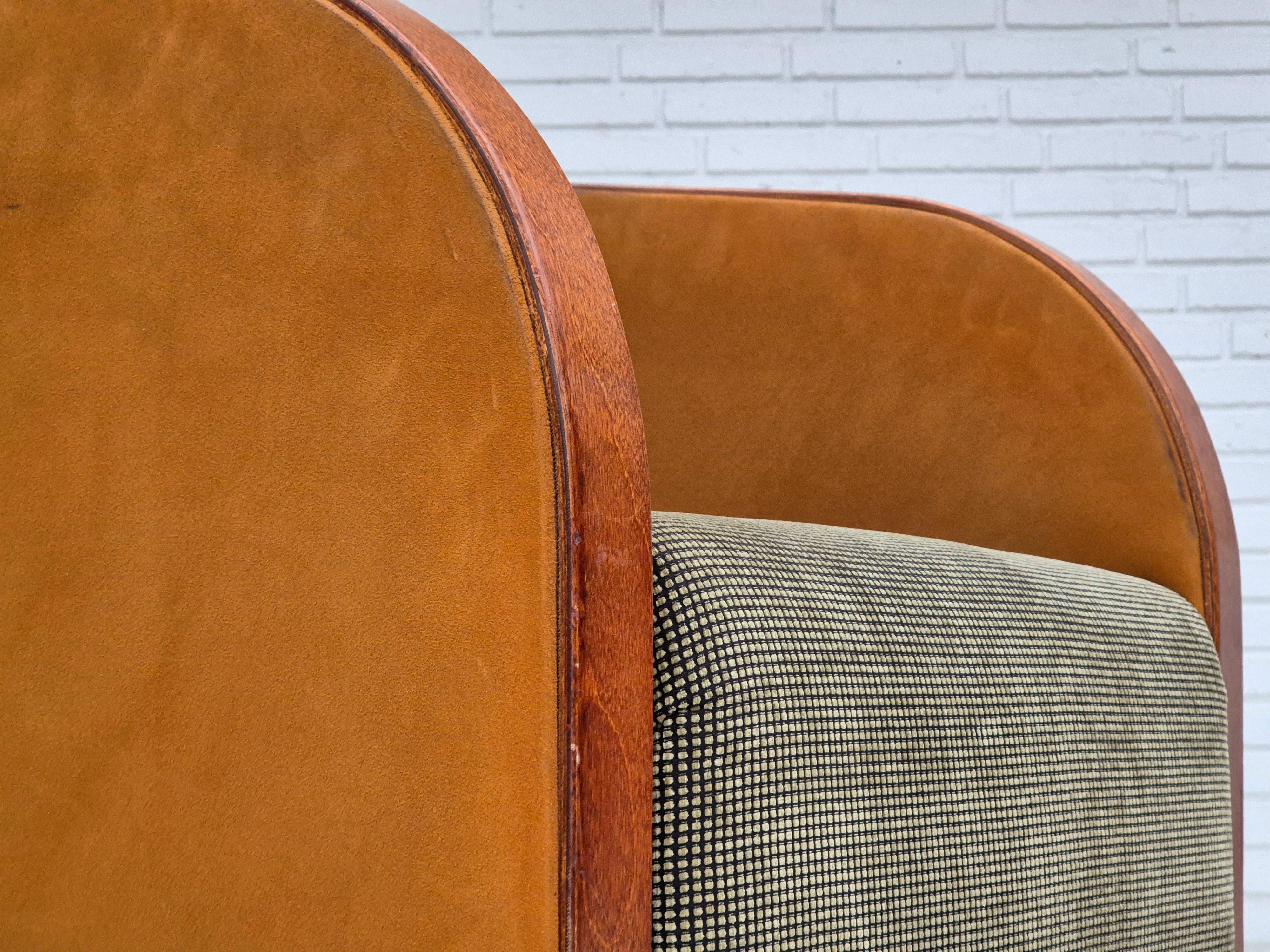 1970s, Scandinavian lounge chair, original very good condition, art deco style. For Sale 9