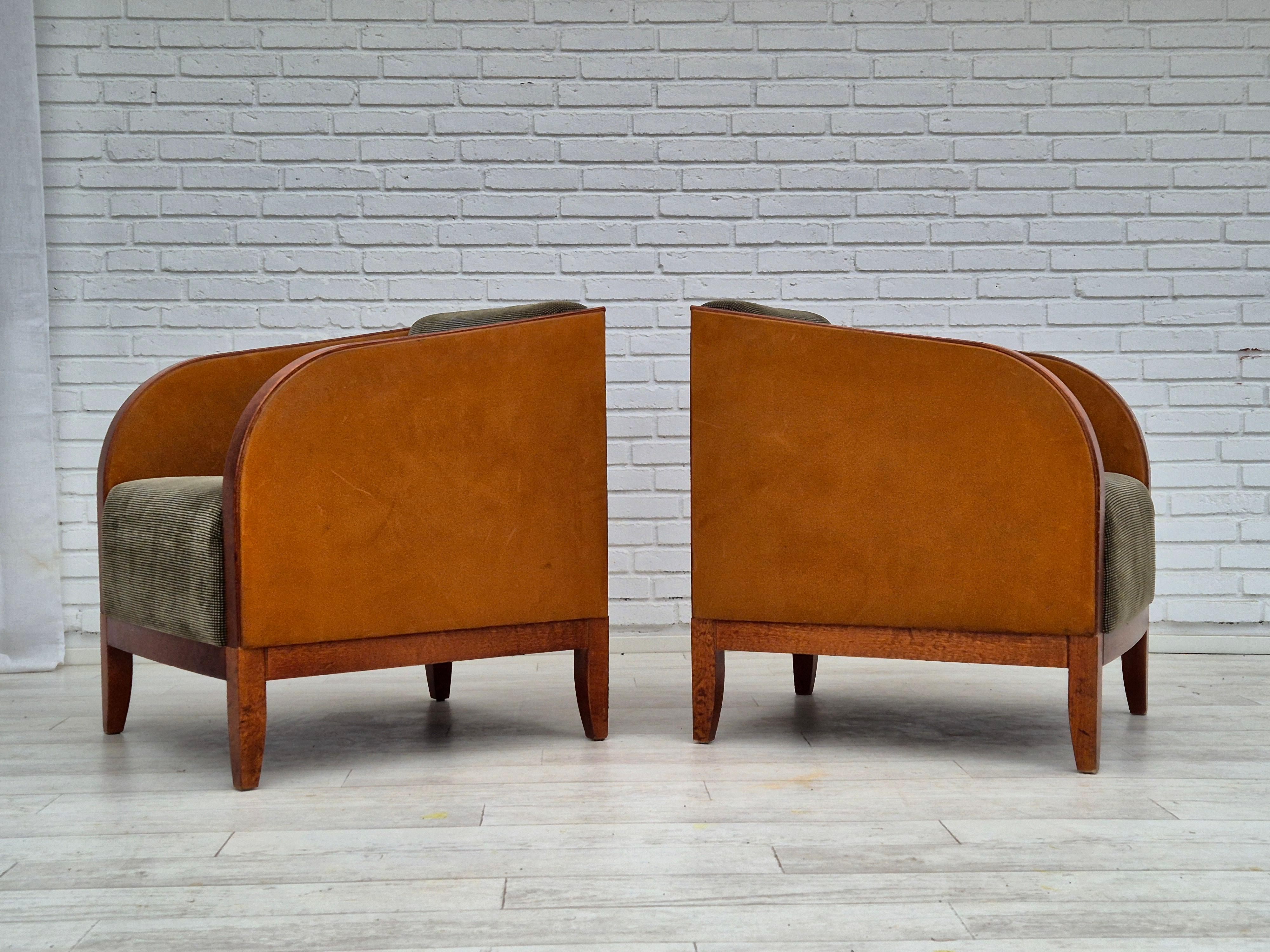 Late 20th Century 1970s, Scandinavian lounge chair, original very good condition, art deco style. For Sale