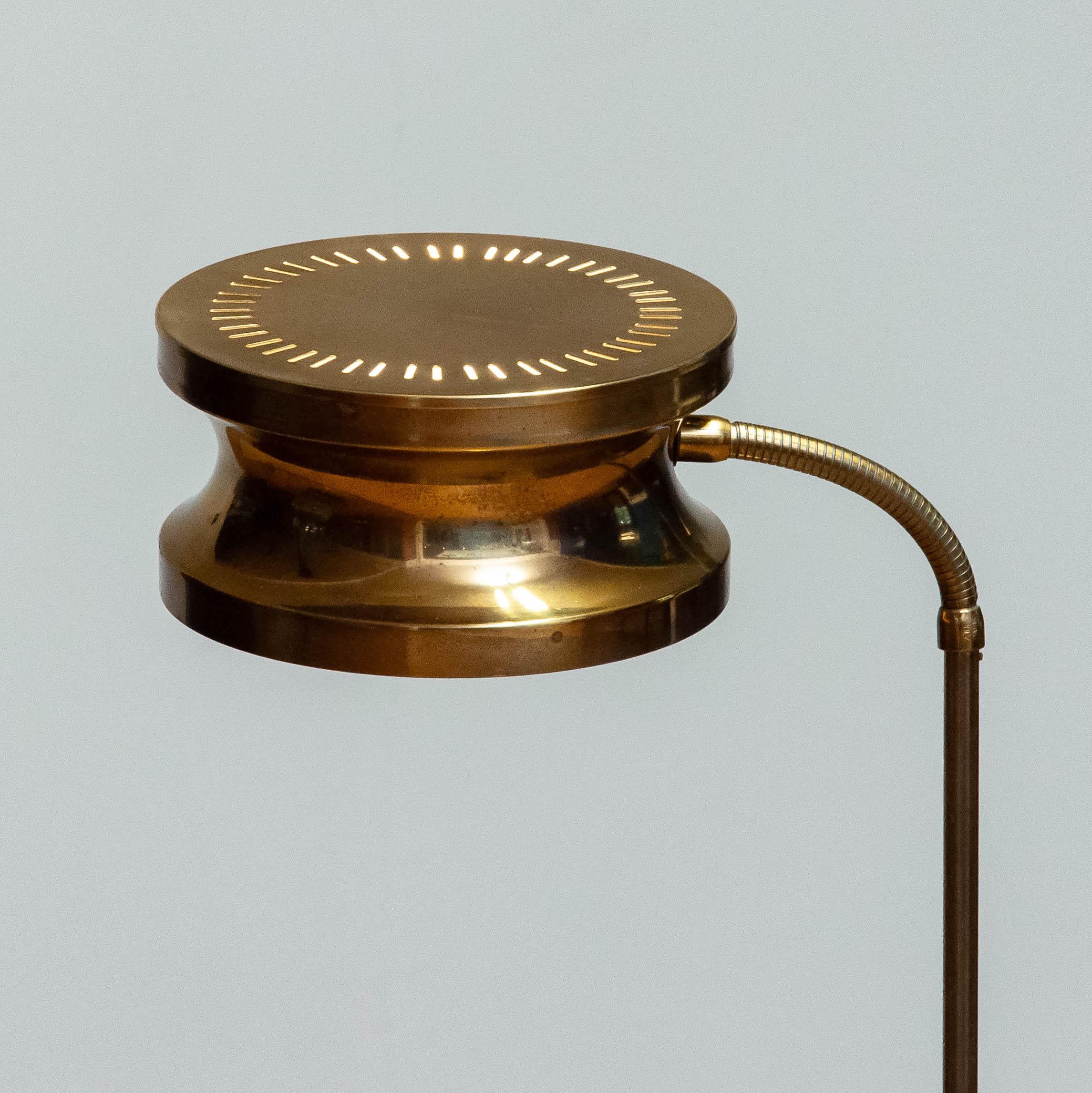 1970s Scandinavian Modern Floor Lamp In Brass By Tyringe Konsthantverk Sweden For Sale 2