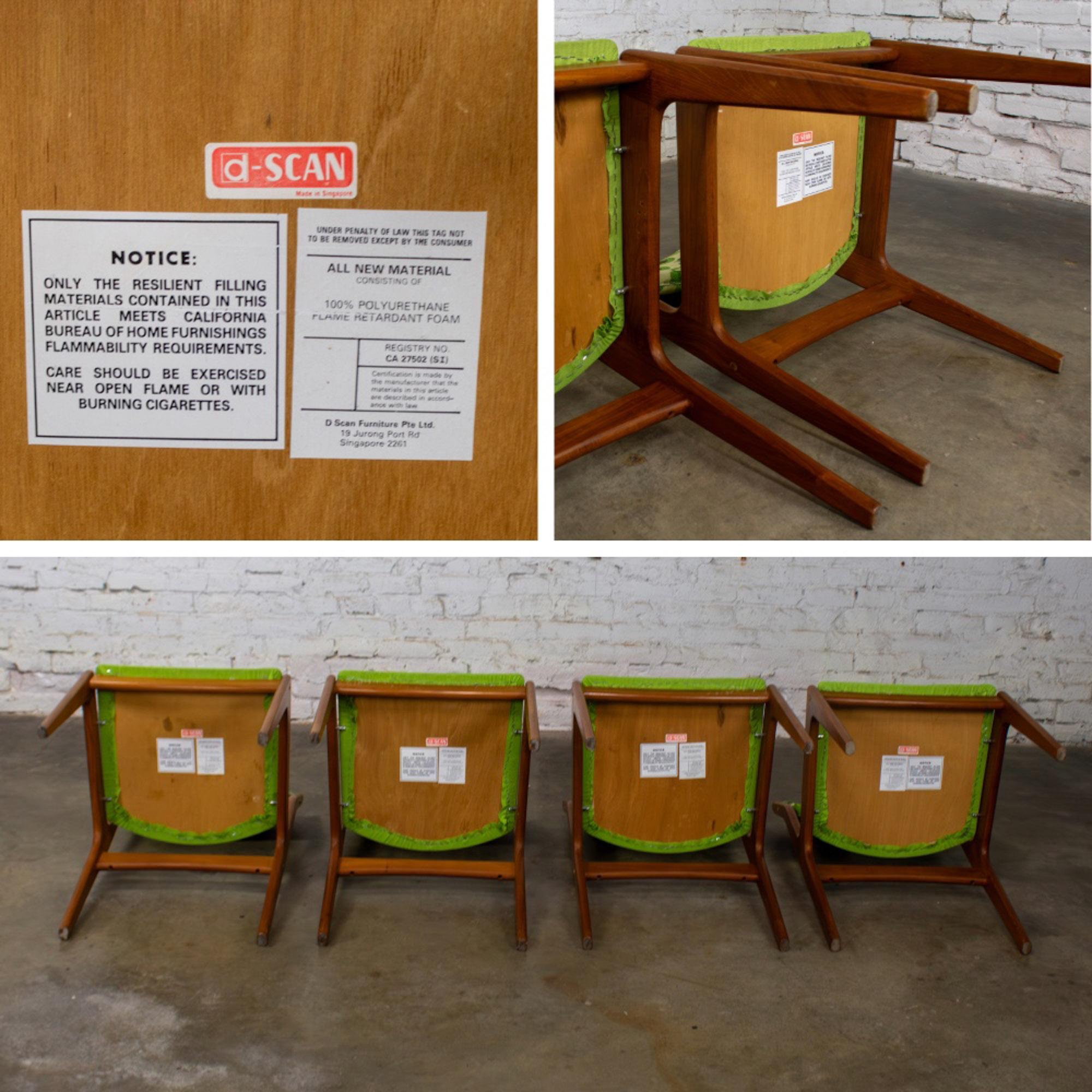 The Modern Scandinavian Scandinavian Dining Chairs by D Scan Teak Frames & Avocado Set 4 en vente 10