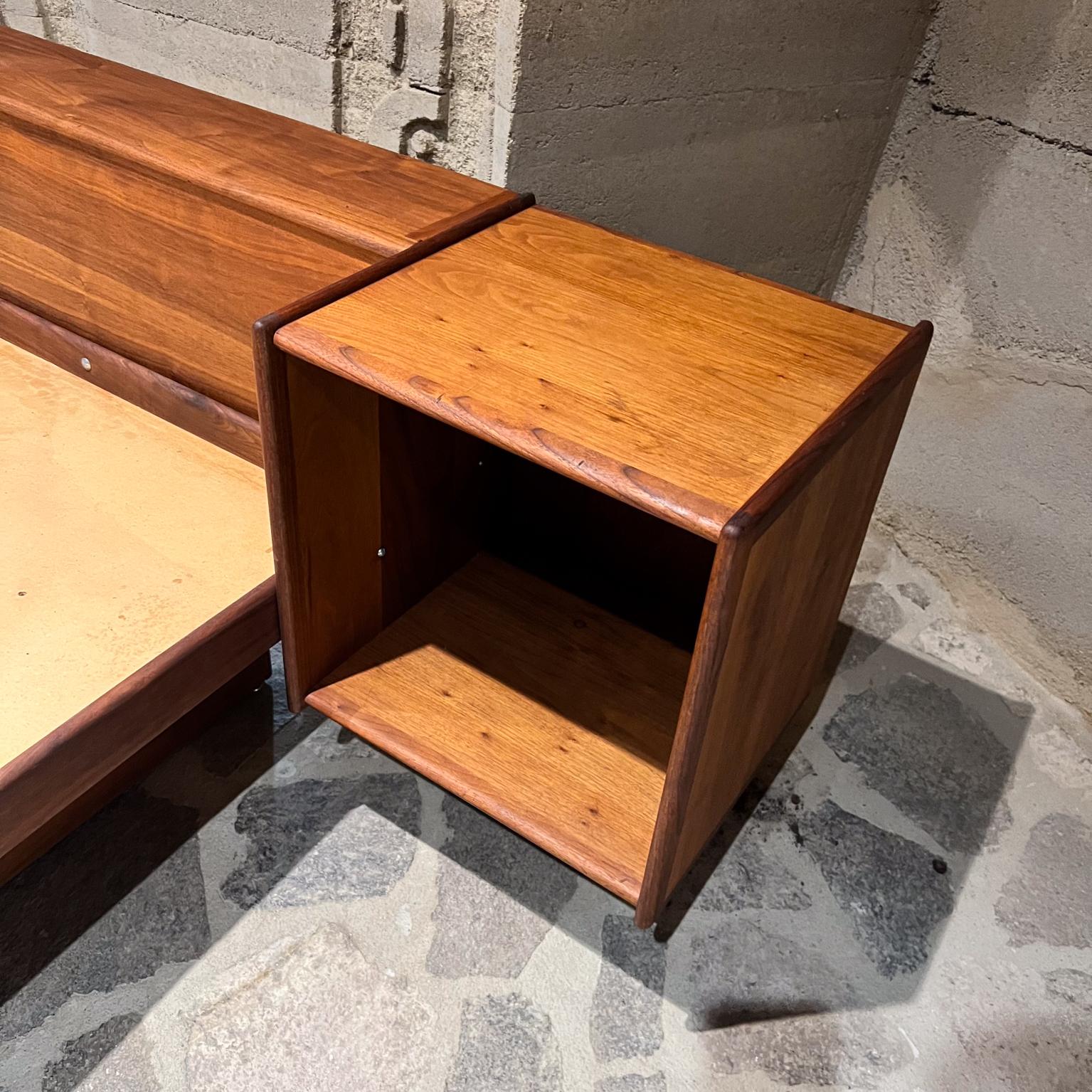 1970s Danish Modern Queen Floating Platform Bed Set For Sale 1