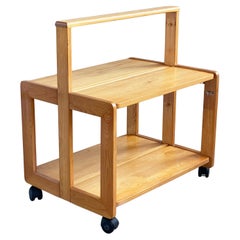 Carrello da portata pieghevole in legno di pino degli anni '70