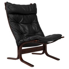 1970s Scandinavian Wooden & Leather Long Chair By Ingmar Relling