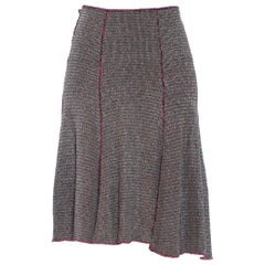 Vintage 1970S SCARLET SPEEDWELL Pink & Blue Silver Lurex Knit Disco Skirt