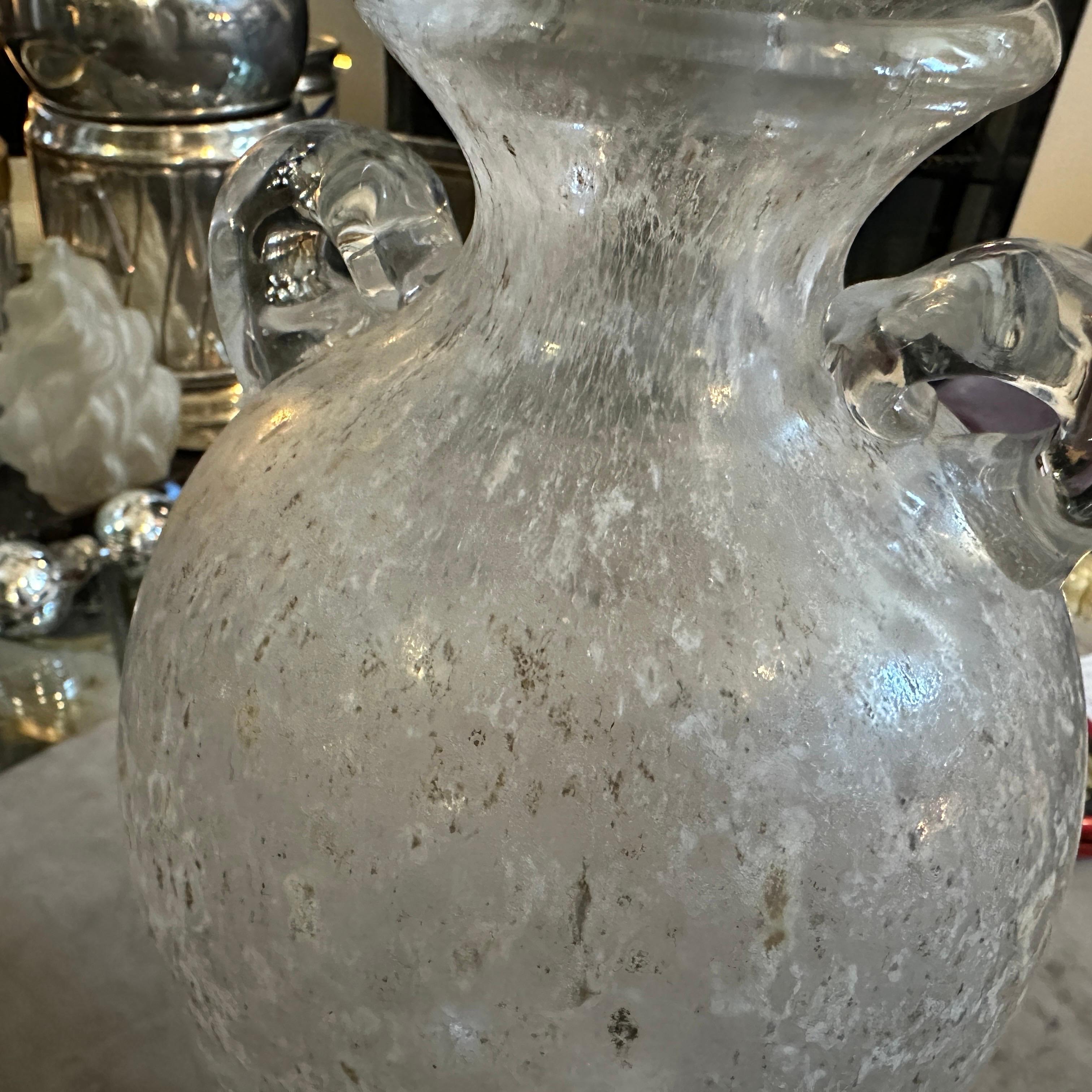 XX secolo Vaso a forma di anfora alta in vetro di Murano degli anni '70 di Seguso in vendita