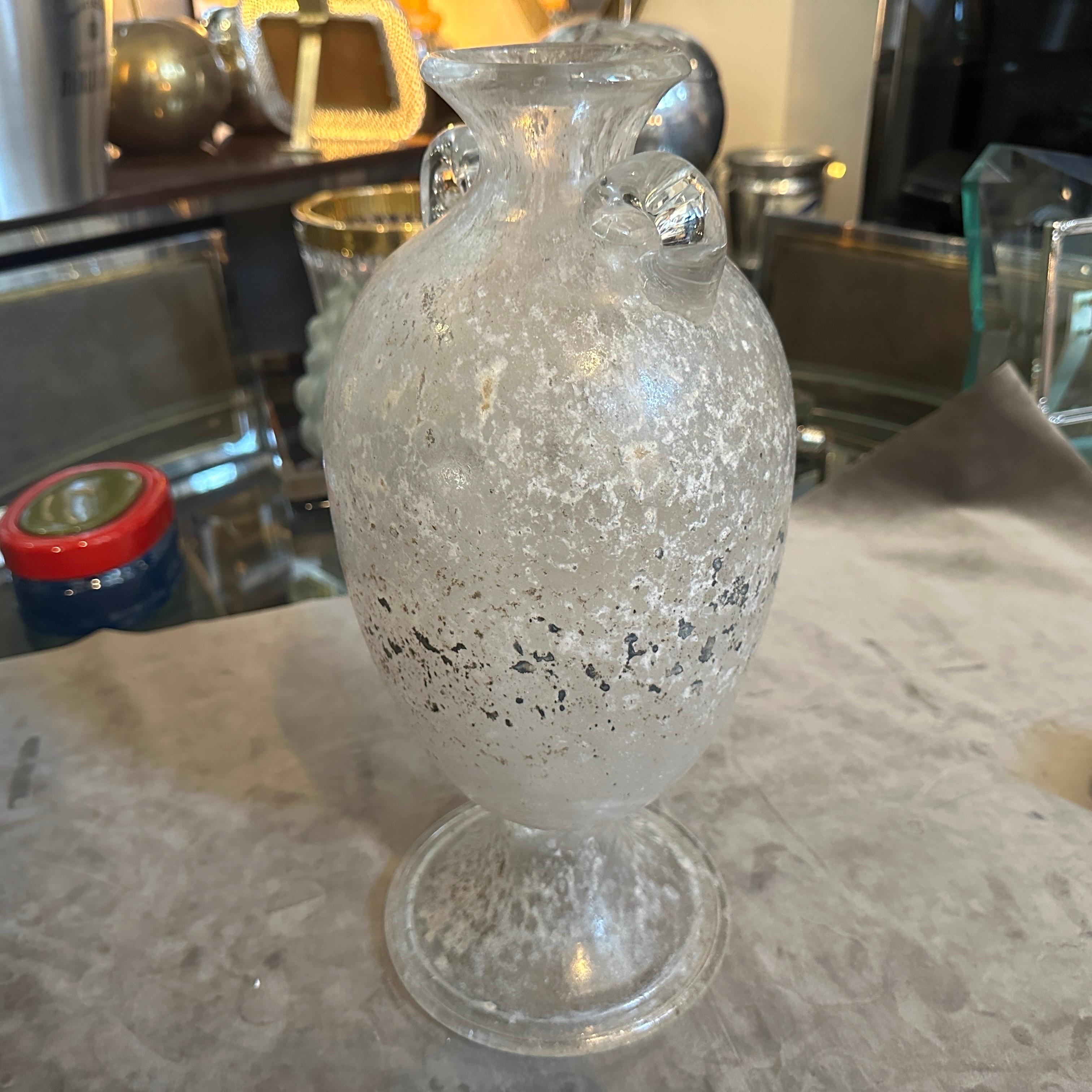 Vaso a forma di anfora alta in vetro di Murano degli anni '70 di Seguso in vendita 1