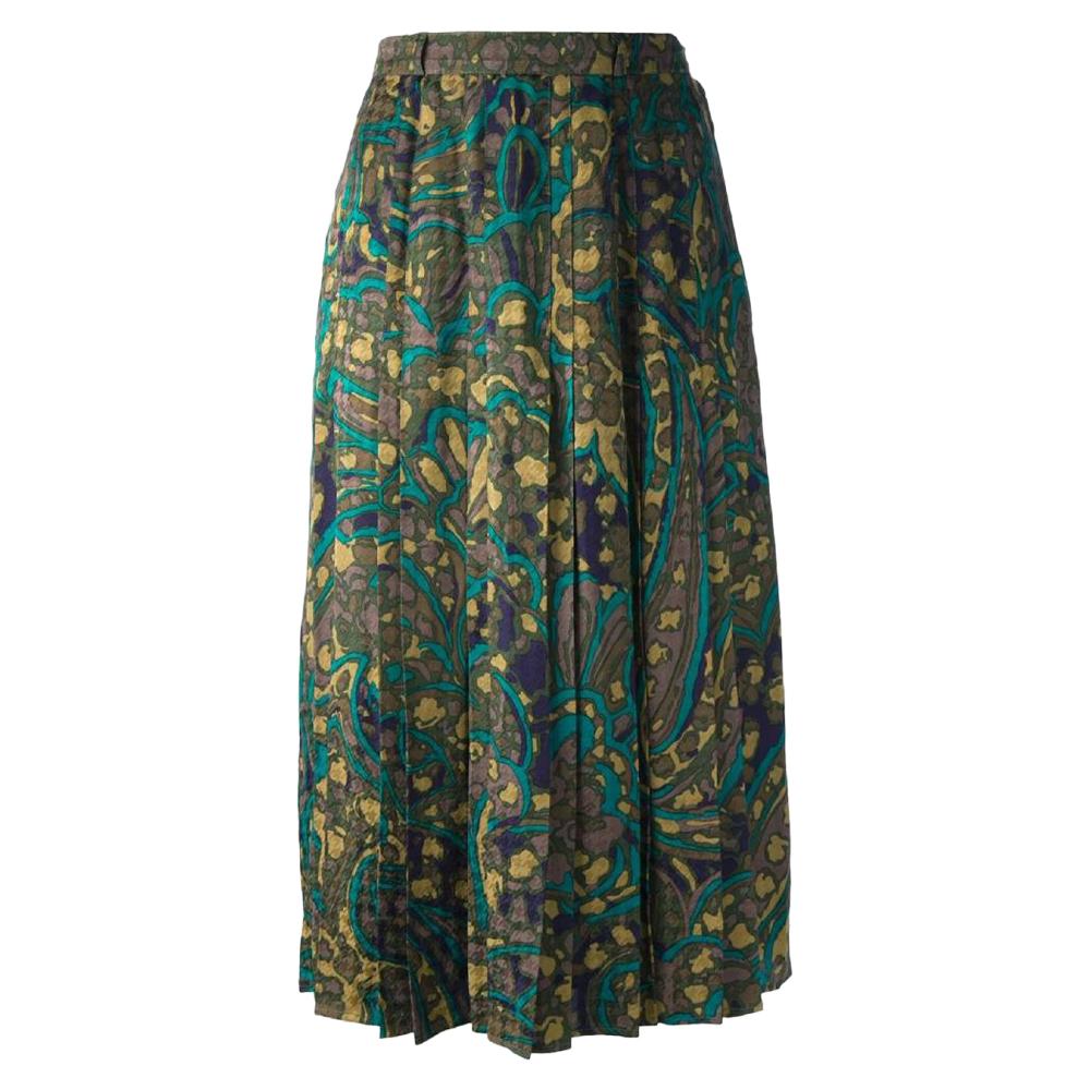 1970s Scherrer Fantasy Silk Skirt