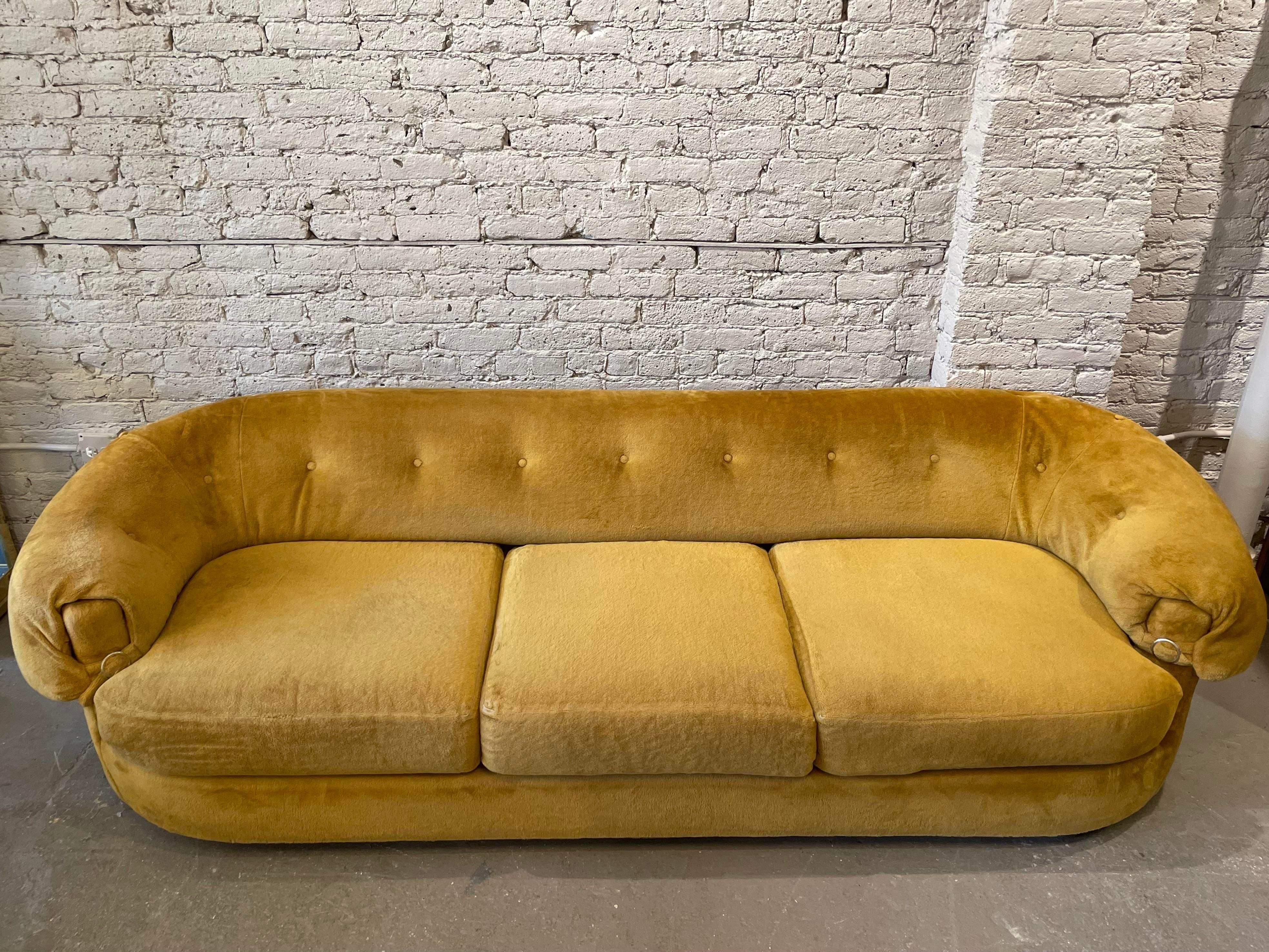 1970s Schweiger Teddy Bear Sofa In Good Condition For Sale In Chicago, IL