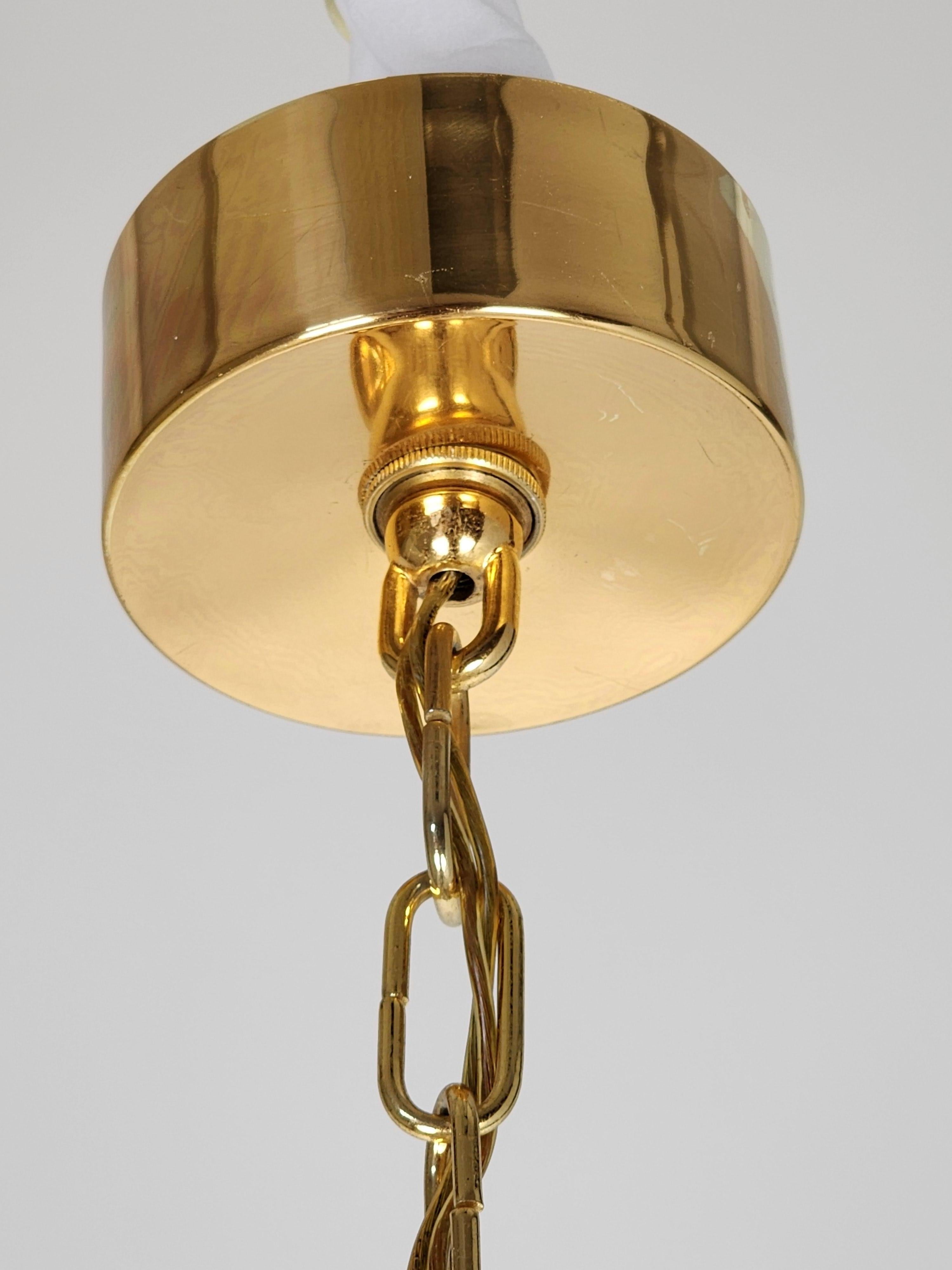 1970s Sciolari 12 Lights Brass Chandelier with Glass Rod, Italy For Sale 11